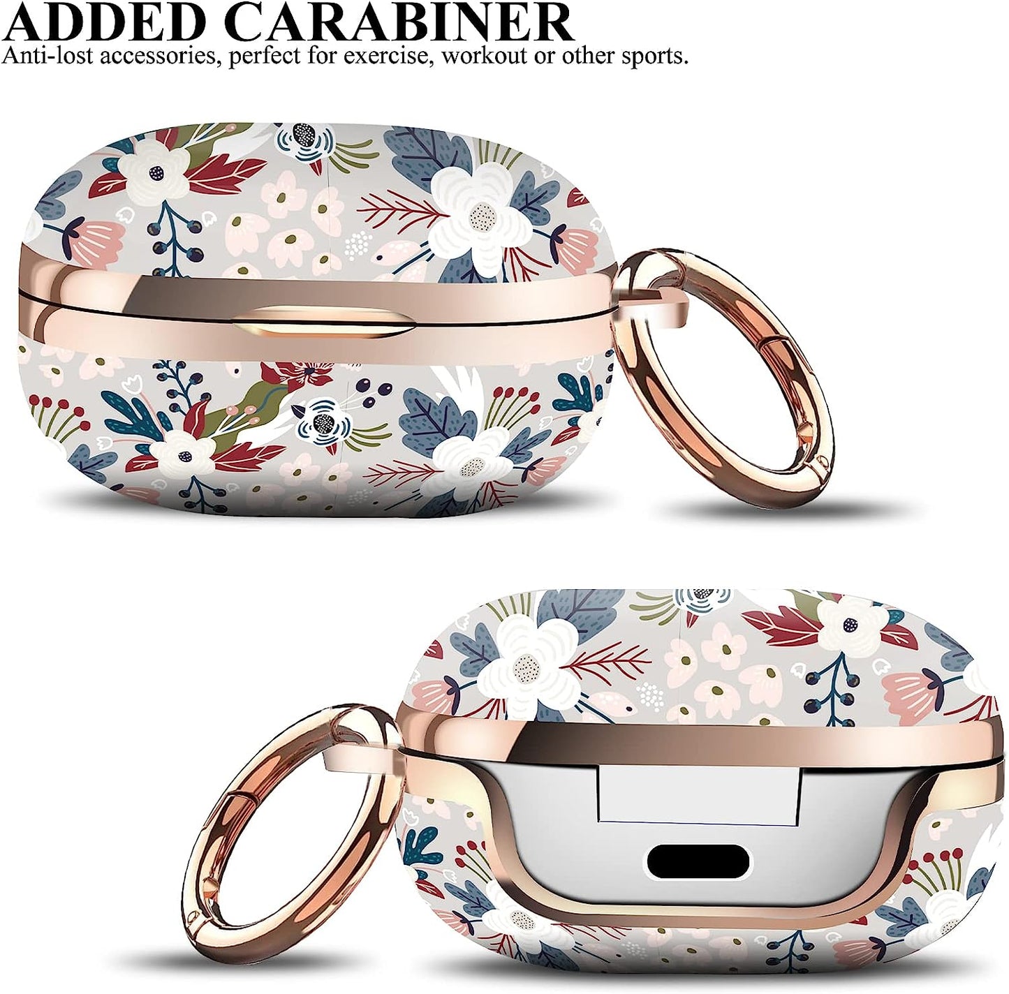 Happypapa Case for Samsung Galaxy Buds2 Pro (2022)/ Galaxy Buds 2 (2021)/ Galaxy Buds Pro (2021)/ Galaxy Buds Live (2020) for Women Girls Kids Men Full Protective Case Cover (Flowers Berries)  Happypapa   