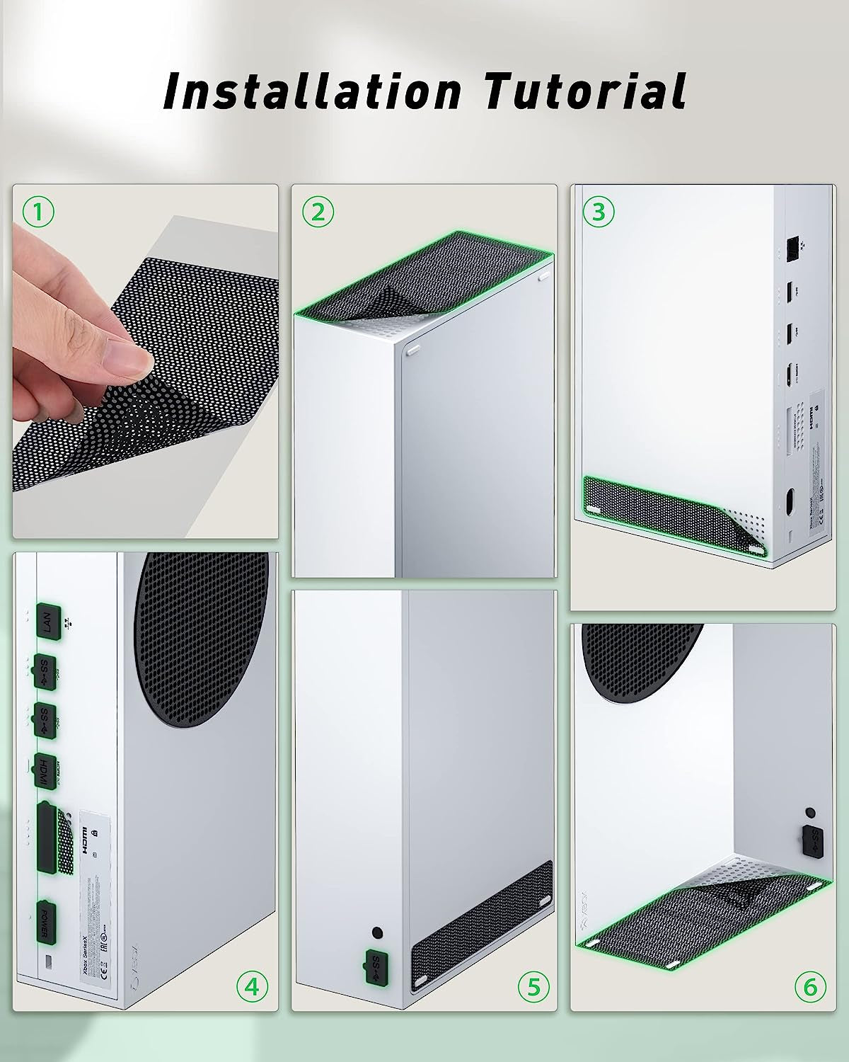 Dust Filter Set Compatible with Xbox Series S, ZAONOOL 7 Silicone Dust Plugs and 4 PVC Dust Filter, USB HDMI LAN Power CD Driver Interface Anti-Dust Cover Dustproof Plug for Xbox Series S Console  ZAONOOL   