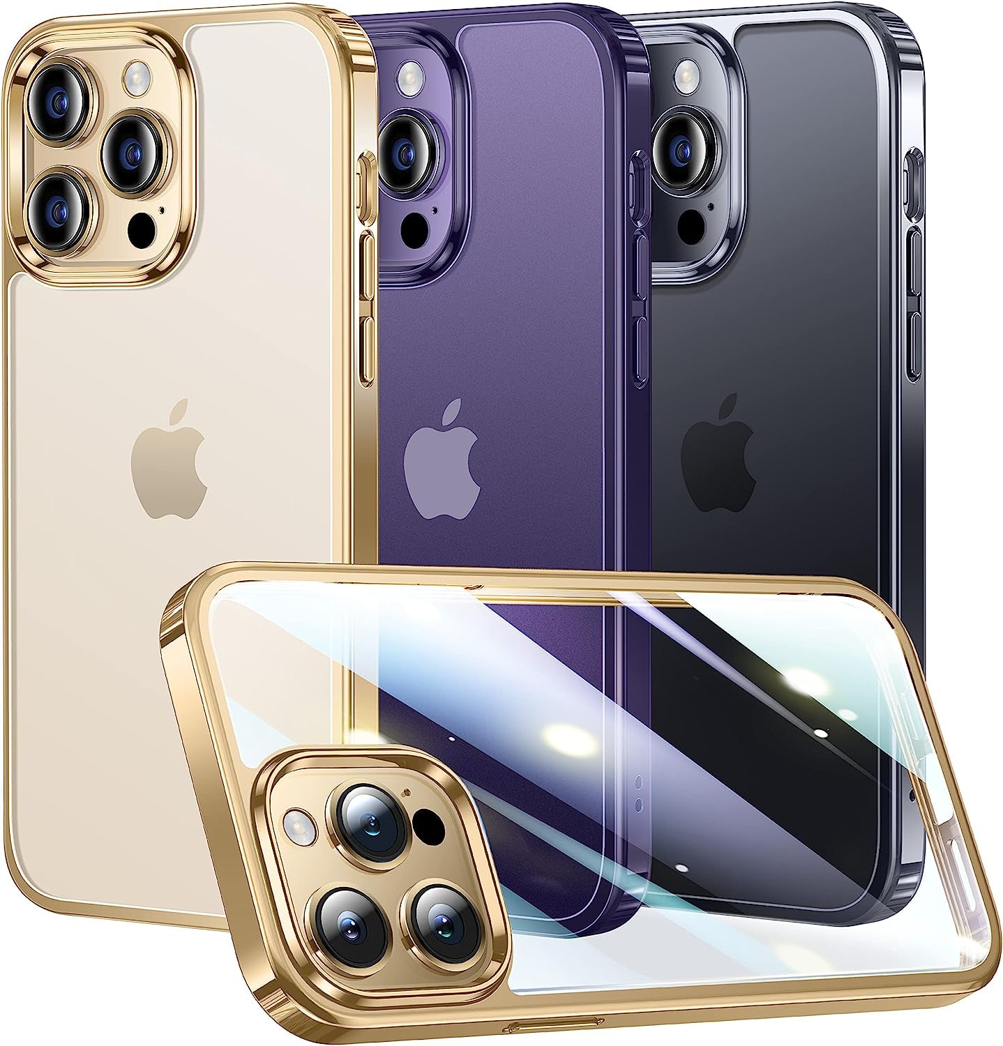 Alphex Official Color Match for Iphone 14 Pro Case, Anti-Fingerprints, 10FT Military Grade Protective, Soft Glossy Bumper Matte Slim Women Men Phone Cover 6.1 Inch, Gold  Alphex   