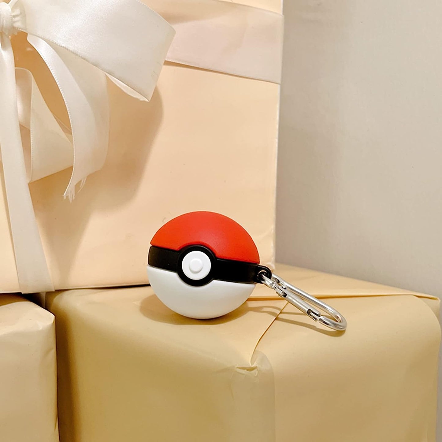 Compatible with Samsung Galaxy Buds2 Pro(2022)/Galaxy Buds Live(2020)/Galaxy Buds Pro(2021)/Galaxy Buds 2 (2022) Charging Box,Cute 3D Cartoon Poke Ball Earphone Case,Soft Silicone Case with Hook  AOLABOKY   