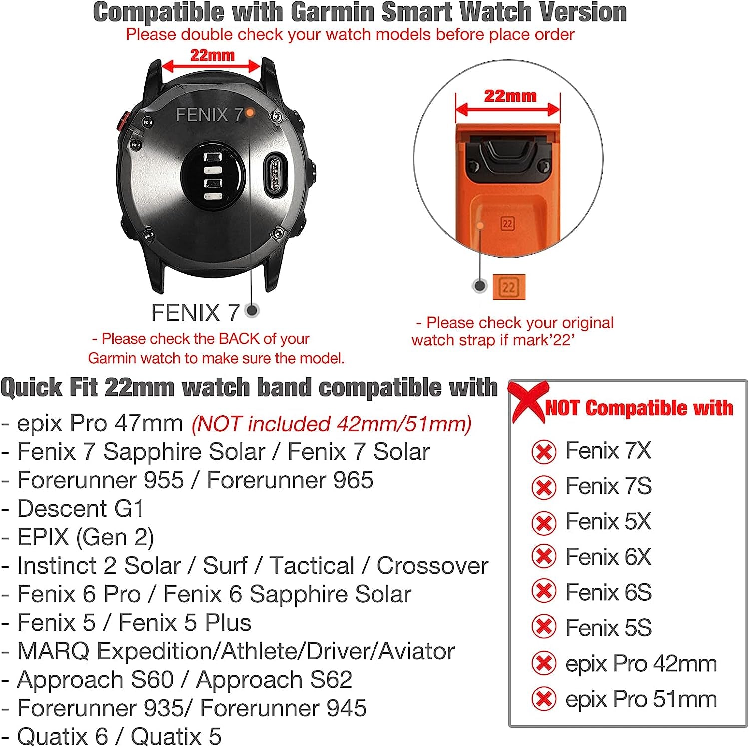 Abanen Hook and Loop Quick Dry Watch Band for Fenix 6/Fenix 5/ Fenix 7/EPIX 2, 22Mm Woven Nylon Ultralight Sport Wristband Strap for Garmin Epix Pro 47Mm,Instinct 2 Solar,Forerunner 955  Abanen   