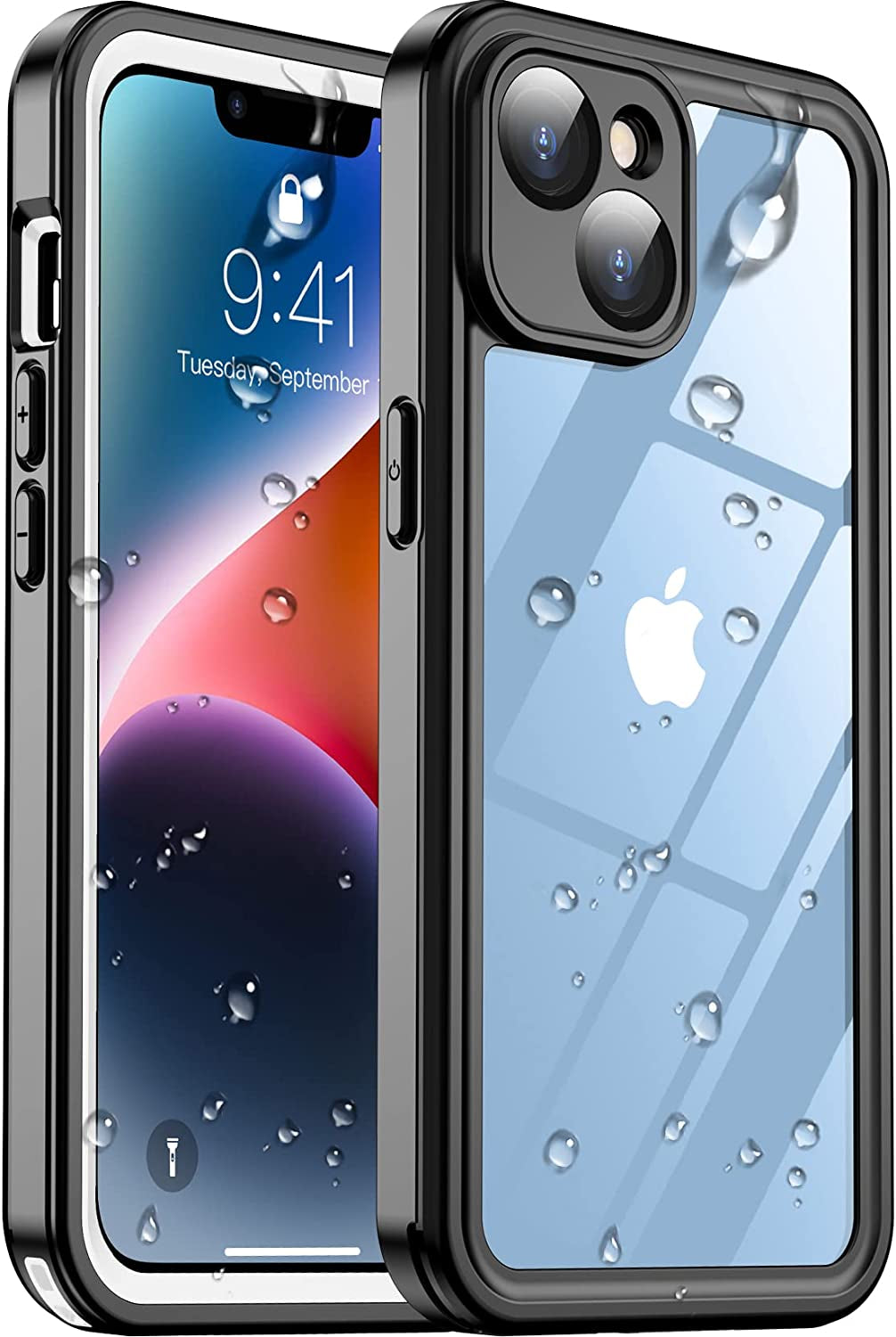 Temdan [Real 360 for Iphone 14 Pro Case Waterproof, Built-In 9H Tempered Glass Camera Lens & Screen Protection [14FT Military Dropproof][Full-Body Shockproof][Dustproof][Ip68 Underwater] Phone Case  Temdan   