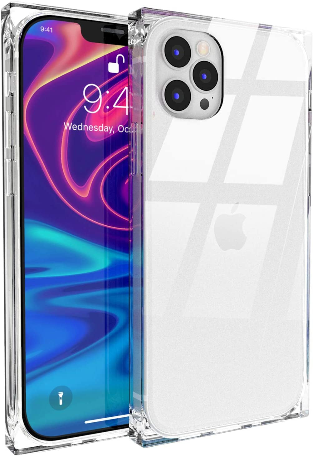 ANHONG Clear Square Case Compatible with Iphone 14 Pro Max 6.7 Inch 2022, HD Clear Cover Enhanced Corners TPU Cushion, Shock-Absorption Soft TPU Case  ANHONG Hd Clear Iphone 12 Pro Max 