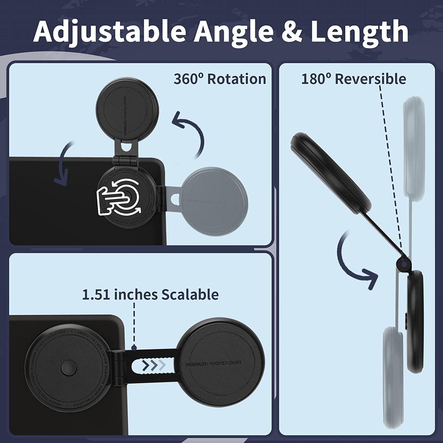 Wonarby Magnetic Phone Holder for Car - Tesla Model 3/X/Y/S Accessories Phone Mount - Magsafe Compatible with Iphone 12/13/14 and Samsung Cell Phones Car Holder  Wonarby   