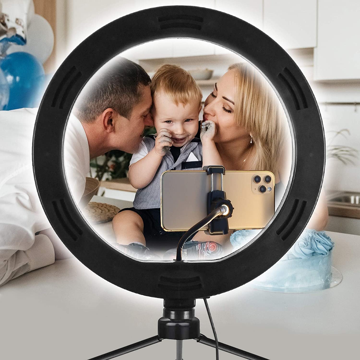 Aduro U-Stream Ring Light with Stand, 10" Desktop Light for Home Streaming Selfie Ring Light with Phone Holder for Makeup, Video Live Streaming, and Photography  Aduro   