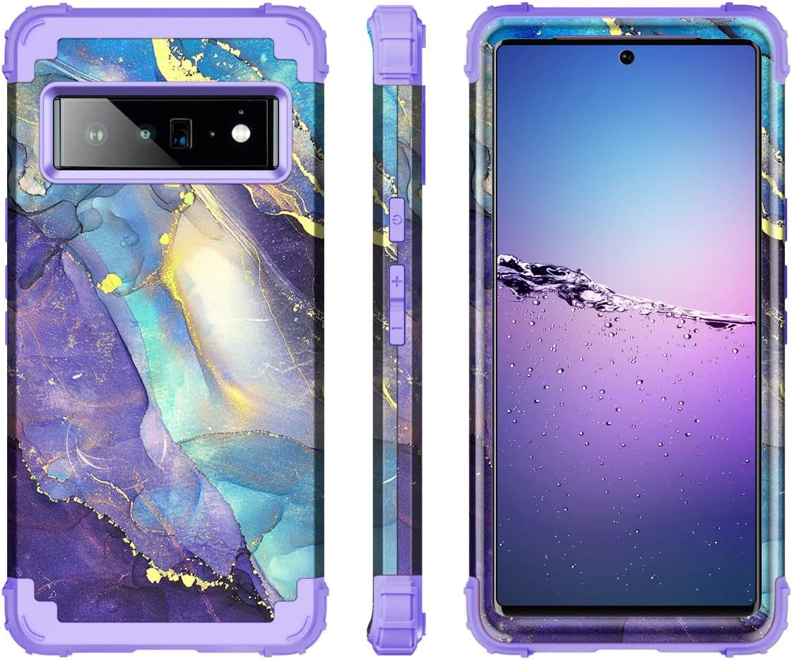 Rancase Compatible with Google Pixel 6 Pro Case,Three Layer Heavy Duty Shockproof Protection Hard Plastic Bumper +Soft Silicone Rubber Protective Case for Google Pixel 6 Pro Case,Purple  Rancase   