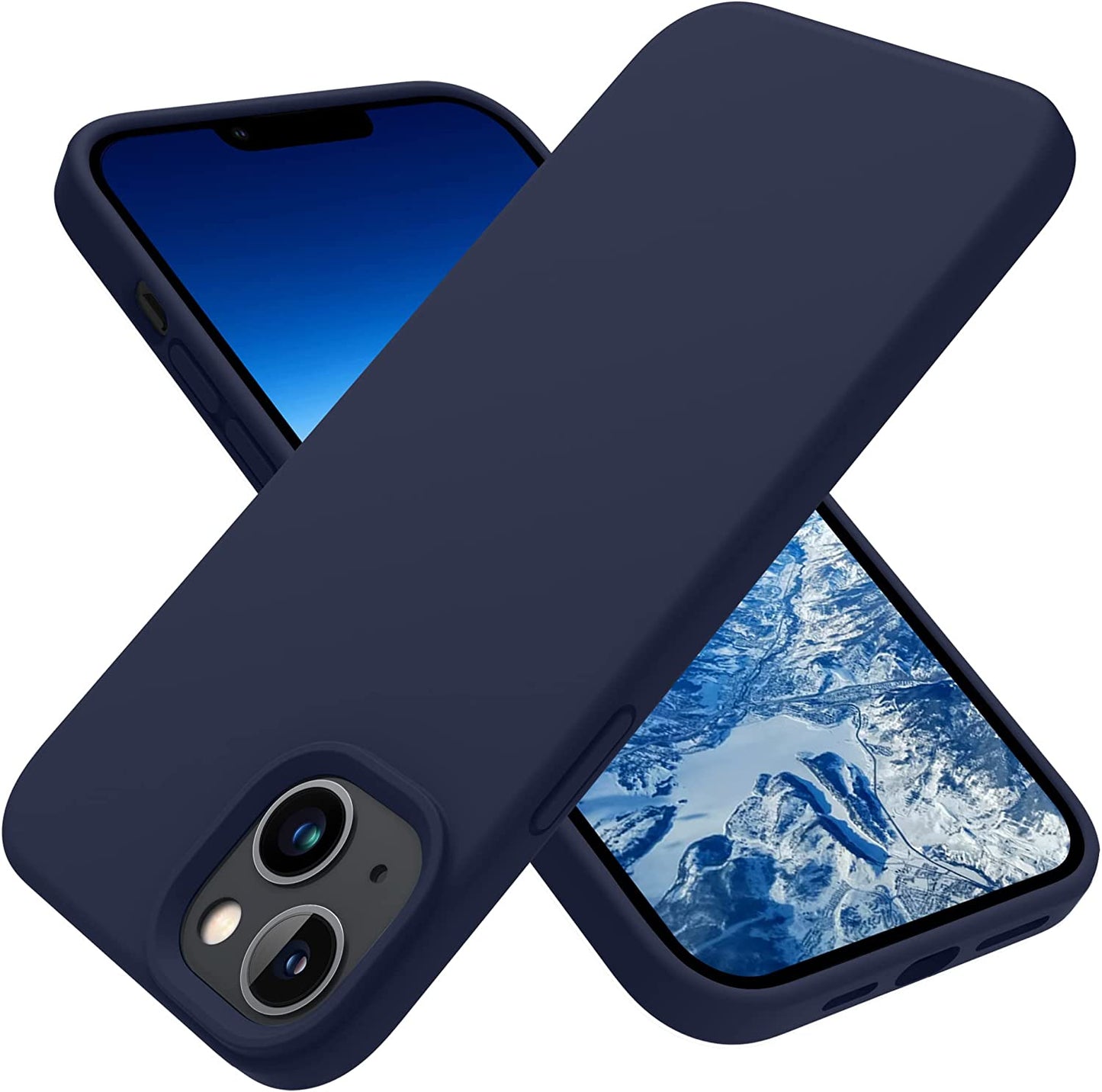 OTOFLY Designed for Iphone 14 plus Case, Silicone Shockproof Slim Thin Phone Case for Iphone 14 plus 6.7 Inch （Black）  OTOFLY Direct Midnight Blue  