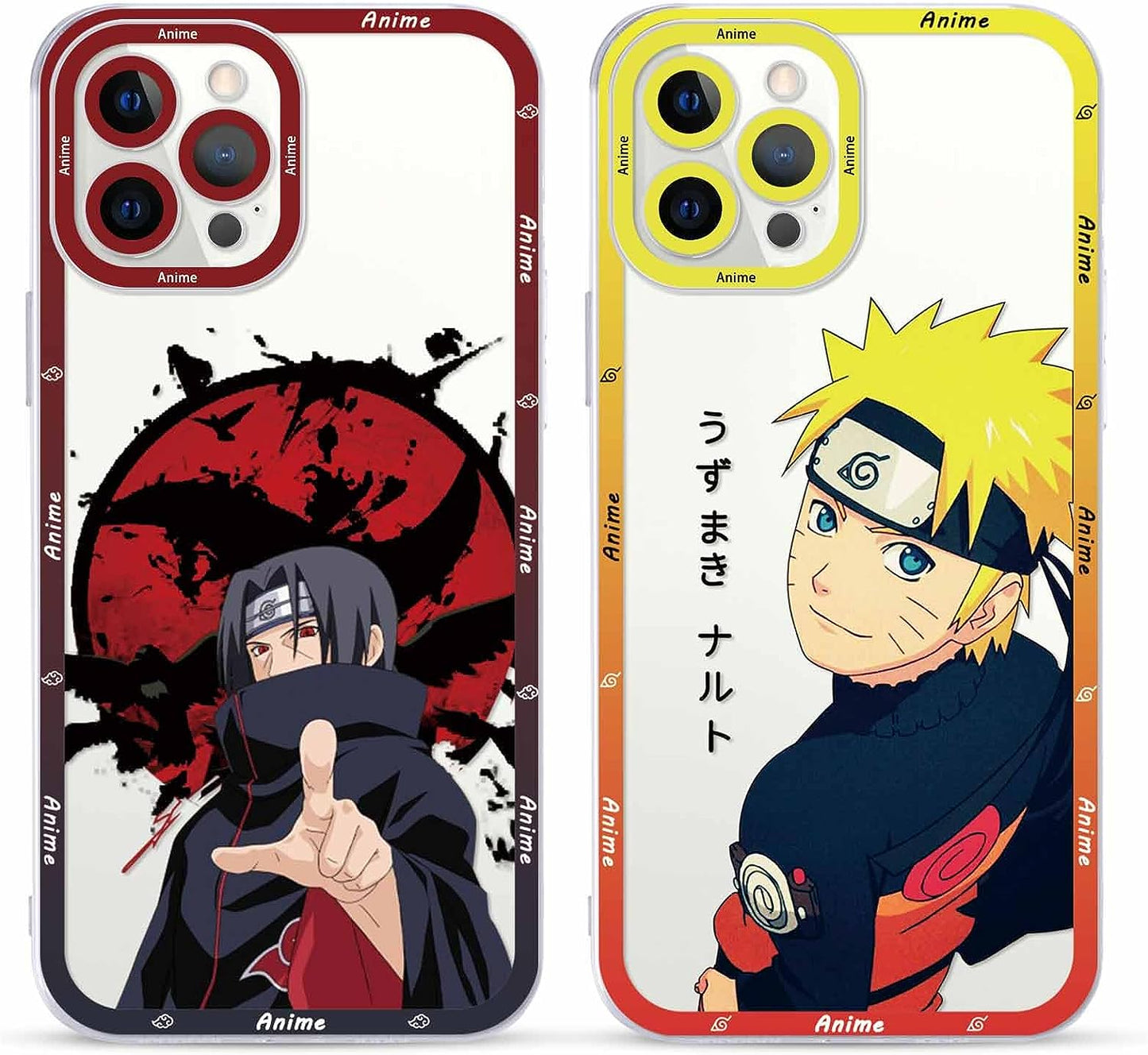 2 Pack Japanese Anime Case for Iphone 13 Mini Clear Case 5.4", Cool Manga Cute Pattern Design, Cartoon Character Cases for Men Boys Women Girls Kids, Soft TPU Funda Para Iphone13 Mini, Transparent  ZXT US Iphone 12 Pro Max  