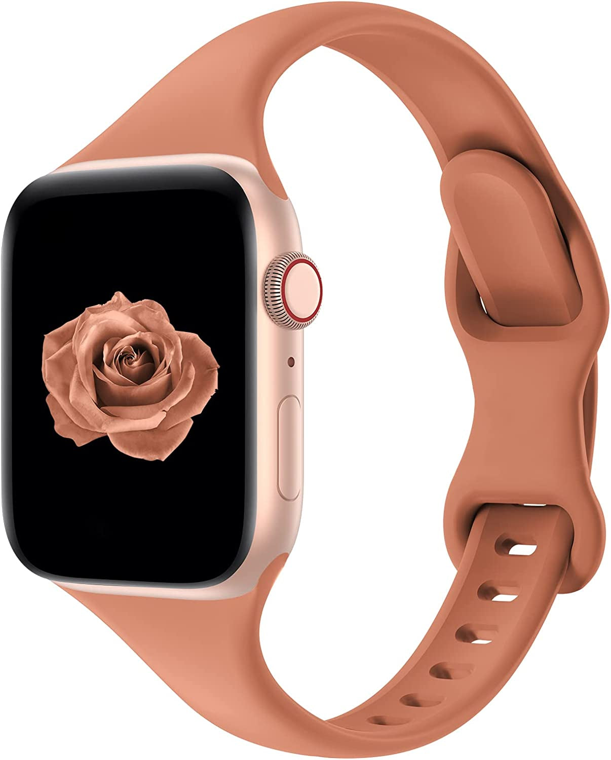 Acrbiutu Bands Compatible with Apple Watch 38Mm 40Mm 41Mm 42Mm 44Mm 45Mm 49Mm, Slim Thin Narrow Replacement Silicone Sport Strap Wristbands for Iwatch Series Ultra 8/7/6/5/4/3/2/1 SE Women Men  Acrbiutu A,Brown 42/44/45/49mm 