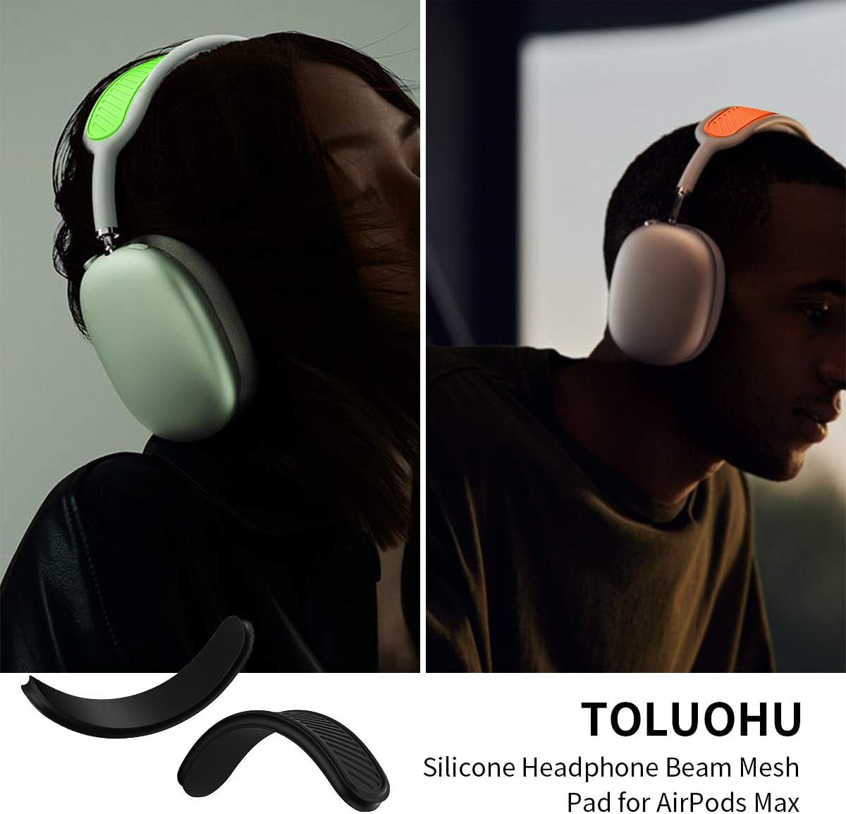 TOLUOHU Headband Cushion for Apple Airpods Max, Washable Soft Silicone Dustproof Airpods Max Headphones Accessories Compatible with Knit-Mesh Canopy(Orange)  TOLUOHU   