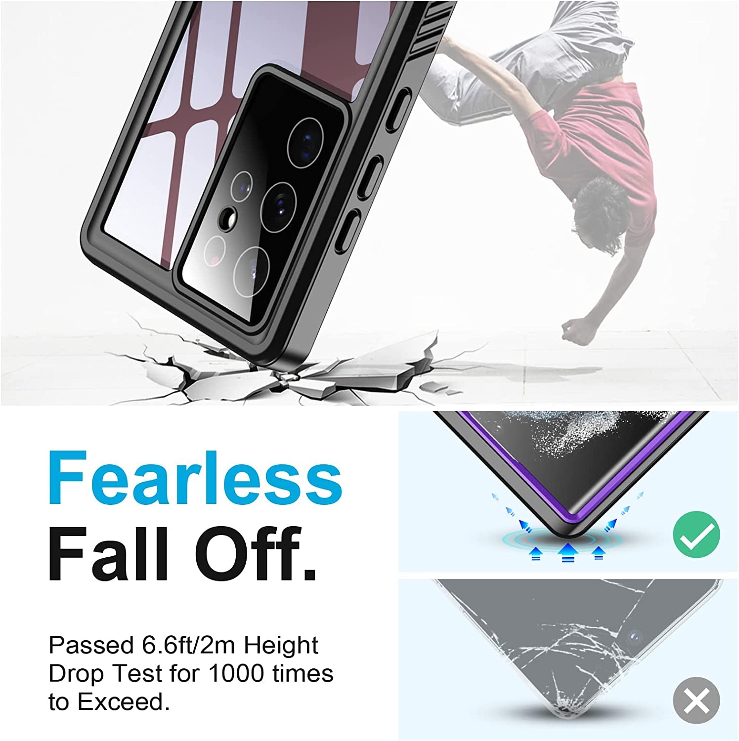 Temdan for Samsung Galaxy S22 Ultra Case Waterproof, Built in Screen Protector 360° Full Body Heavy Duty Shockproof IP68 Waterproof Galaxy S22 Ultra Case for Samsung S22 Ultra 5G 6.8 Inch Purple  Temdan   