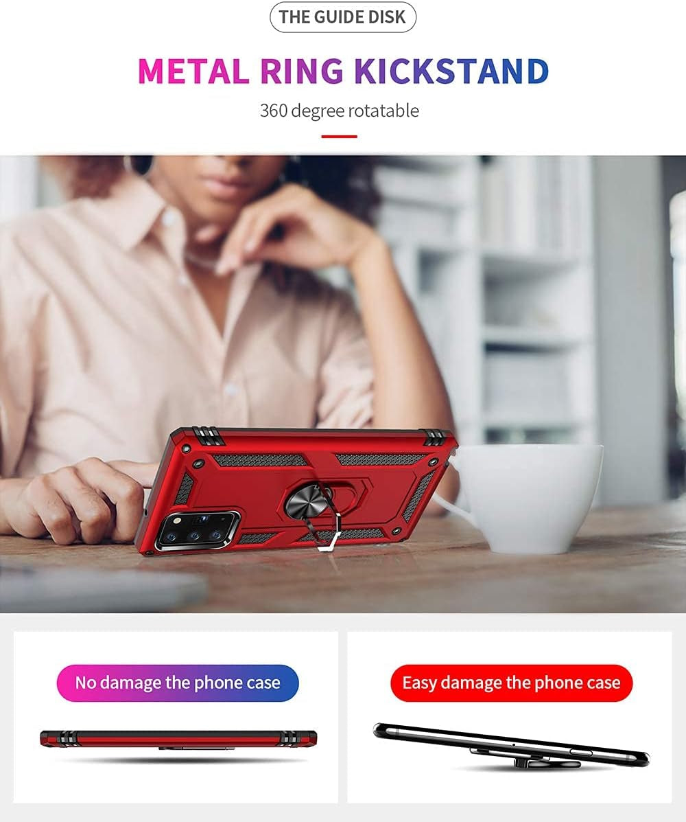 Military Grade Drop Impact for Samsung Galaxy Note 20 Case Note 20 5G Case 360 Metal Rotating Ring Kickstand Holder Armor Heavy Duty Shockproof Case for Galaxy Note 20 5G Phone Case (Sliver)  Dionsibei   