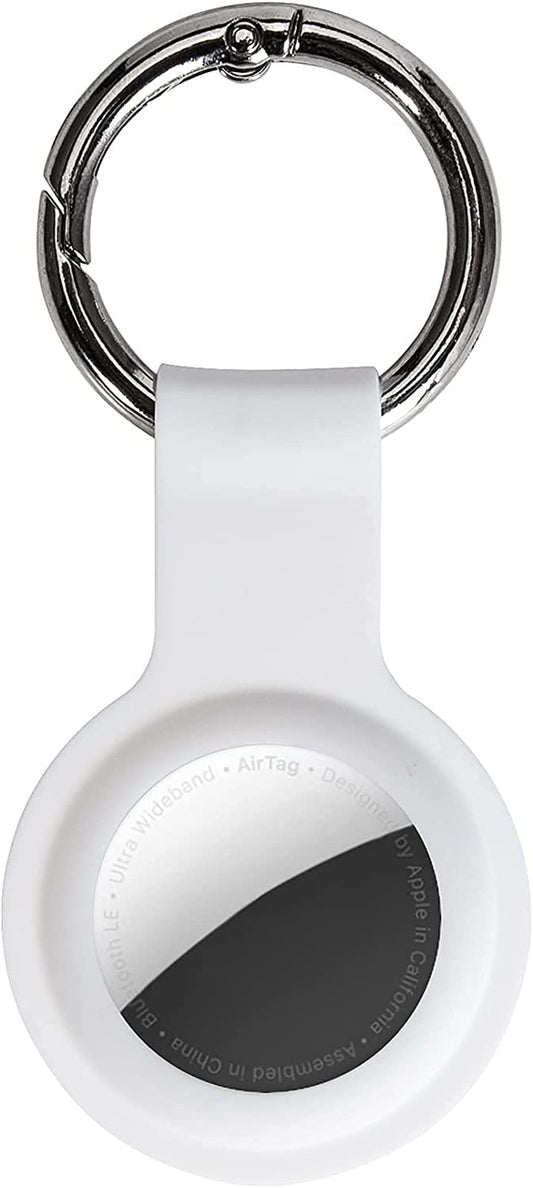 Silicone Case for Airtags 2021 Protective Cover Tracker/Locator with Keychain for Suitcases Bags Keys Pets - White  ExtreLife   
