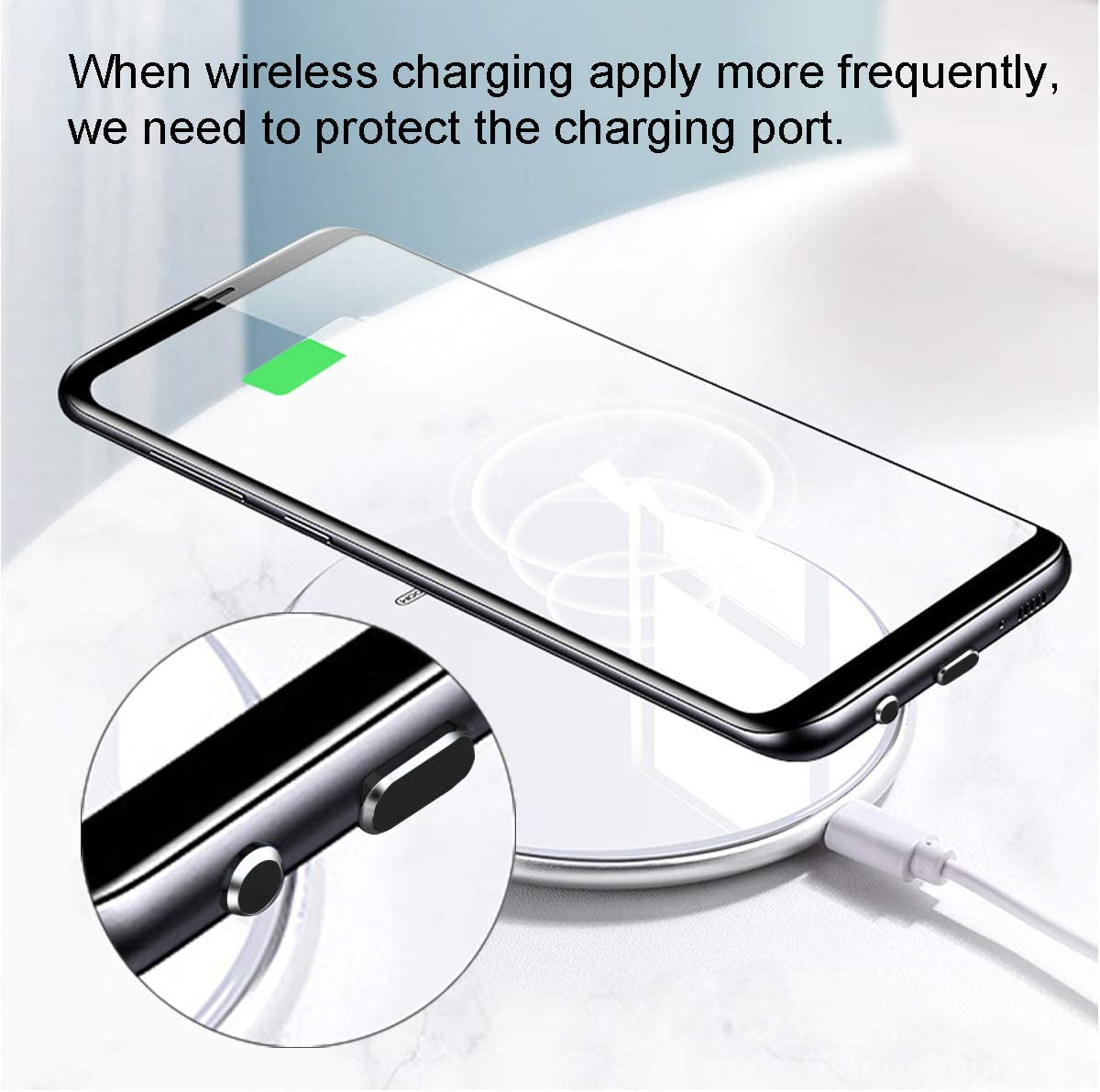 VIWIEU USB Type C Dust Plugs Charging Port Cover Caps with Earphone Jack Pin and Cable Protectors 2 Pack Compatible with Samsung Galaxy S22/S21/S20+ Ultra/Z Flip 4/Z Fold 4, Pixel 6A Oneplus 10T Black  VIWIEU   