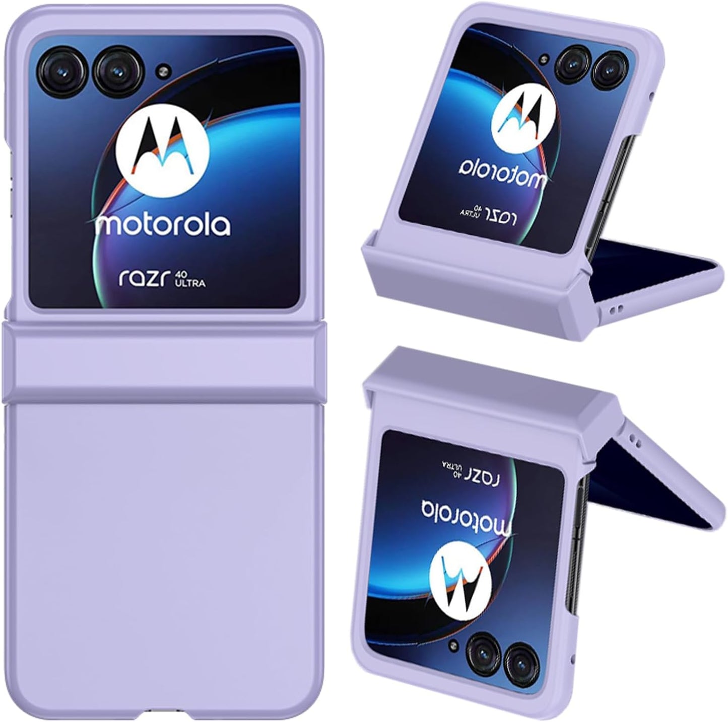 NINKI Compatible Motorola Razr plus Case 2023 with Hinge Protection,Motorola Razr+ 2023 Case Thin,Cute Hard PC Protective Phone Case for Motorola Razr 40 Ultra Case New Moto Razr plus 2023 Case White  NINKI Purple Normal 