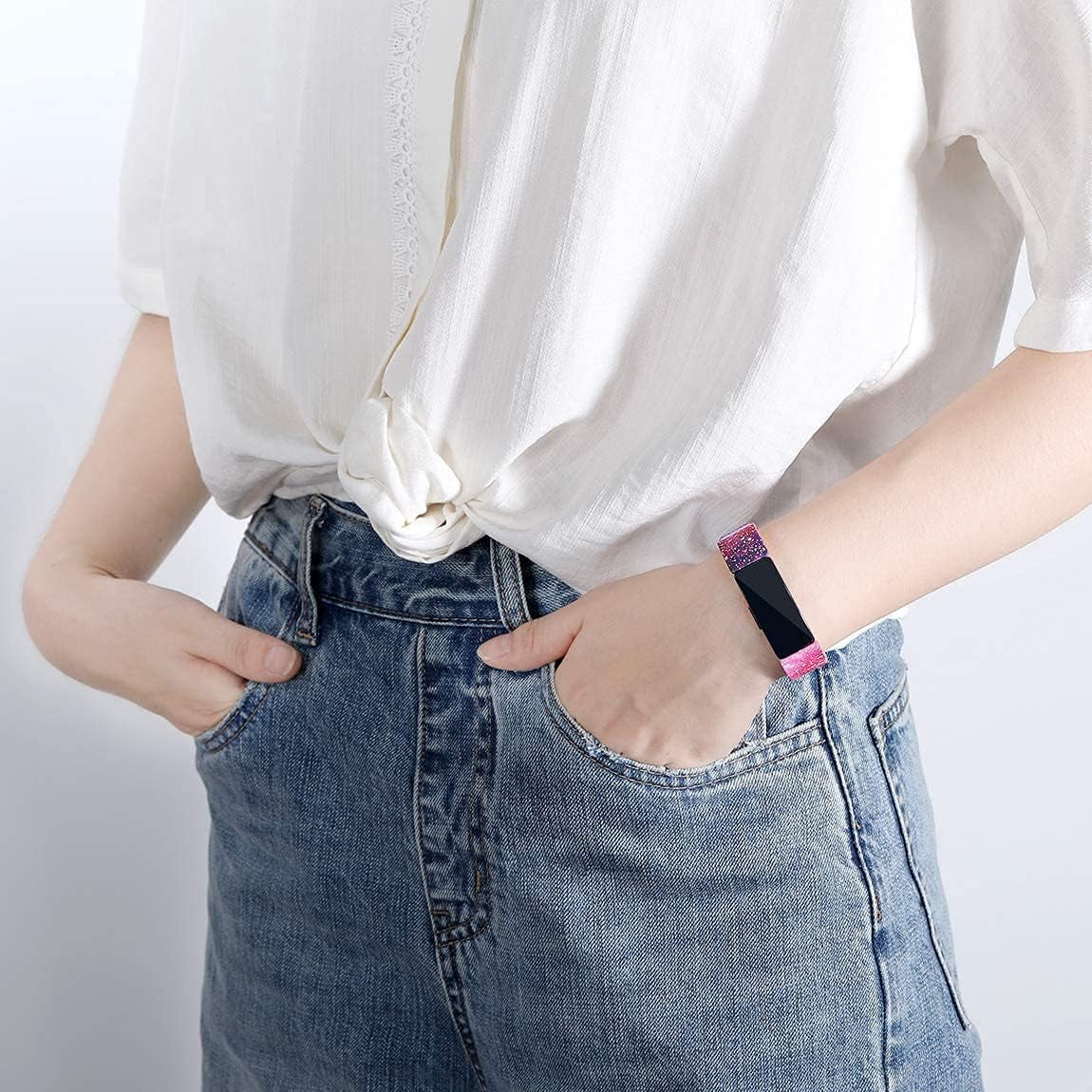 3-Pack Sport Bands Compatible with Fitbit Luxe, Classic Soft Silicone Replacement Wristband Strap Small Large for Women Men  voma   