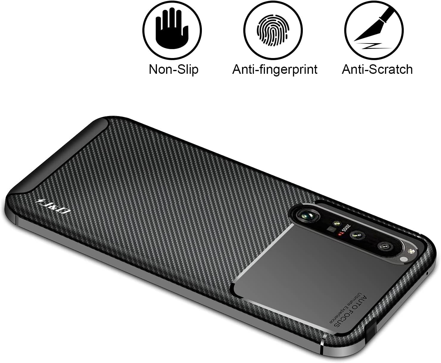 J&D Case Compatible for Sony Xperia 1 III Case, Carbon Fiber Pattern Drop Protection anti Shock Protective TPU Slim Case for Xperia 1 III Bumper Case, Black  J&D Tech   