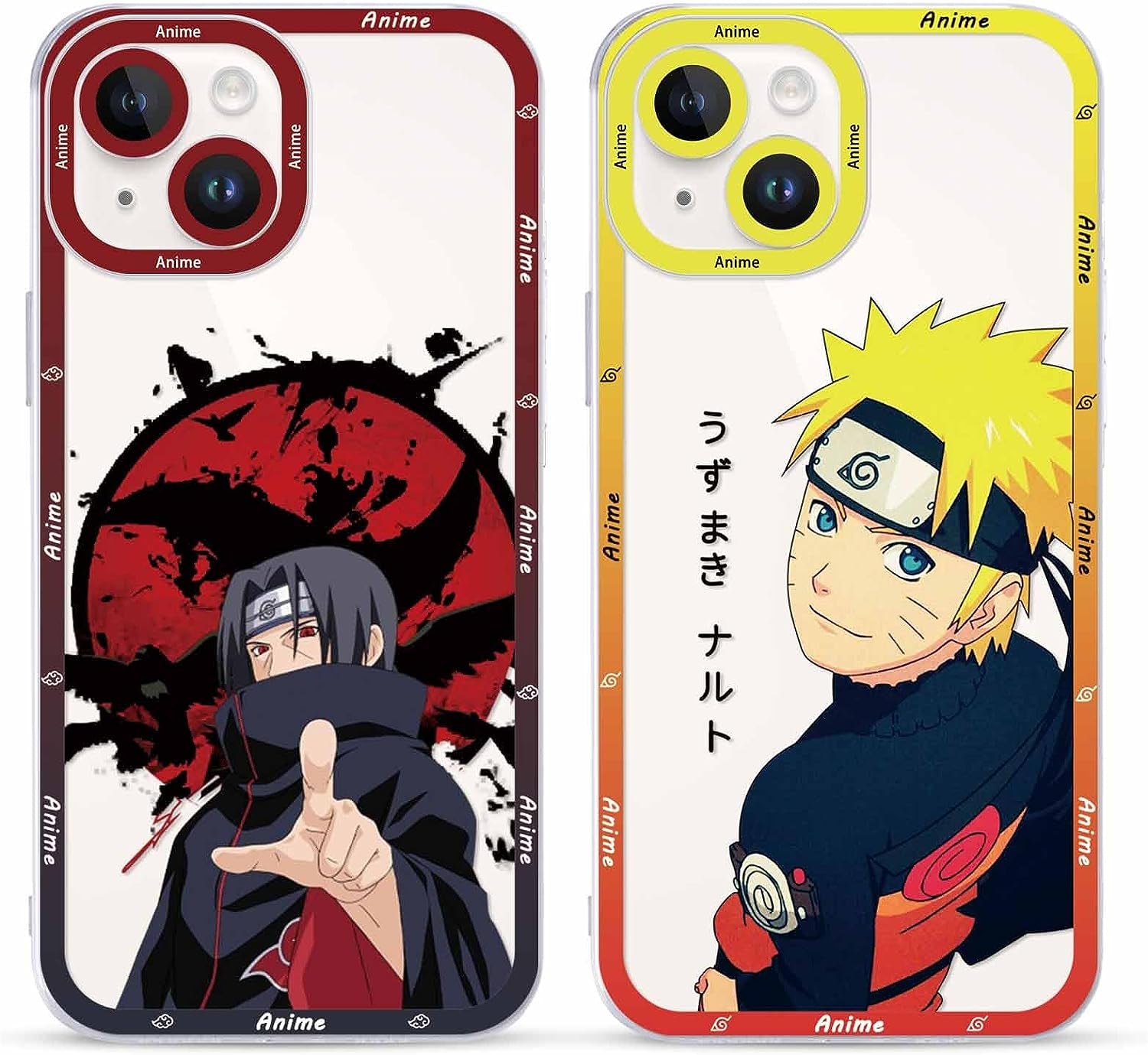 2 Pack Japanese Anime Case for Iphone 13 Mini Clear Case 5.4", Cool Manga Cute Pattern Design, Cartoon Character Cases for Men Boys Women Girls Kids, Soft TPU Funda Para Iphone13 Mini, Transparent  ZXT US Iphone 14 Plus  