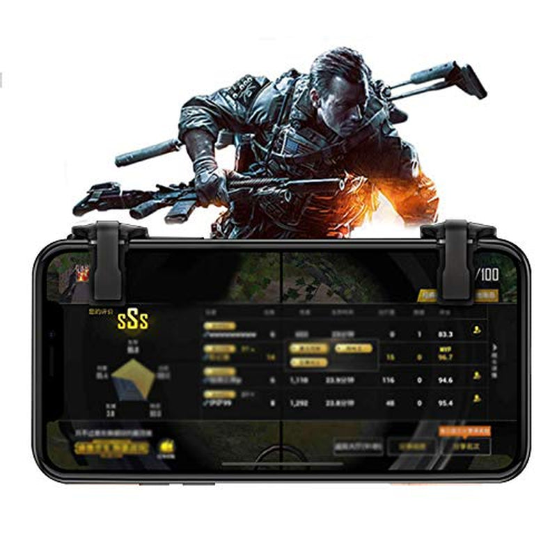 SODIAL 1 Pair for PUBG Mobile Game Fire Button Aim Key Smart Phone Gaming Trigger L1 R1 Shooter Controller Black  SODIAL   