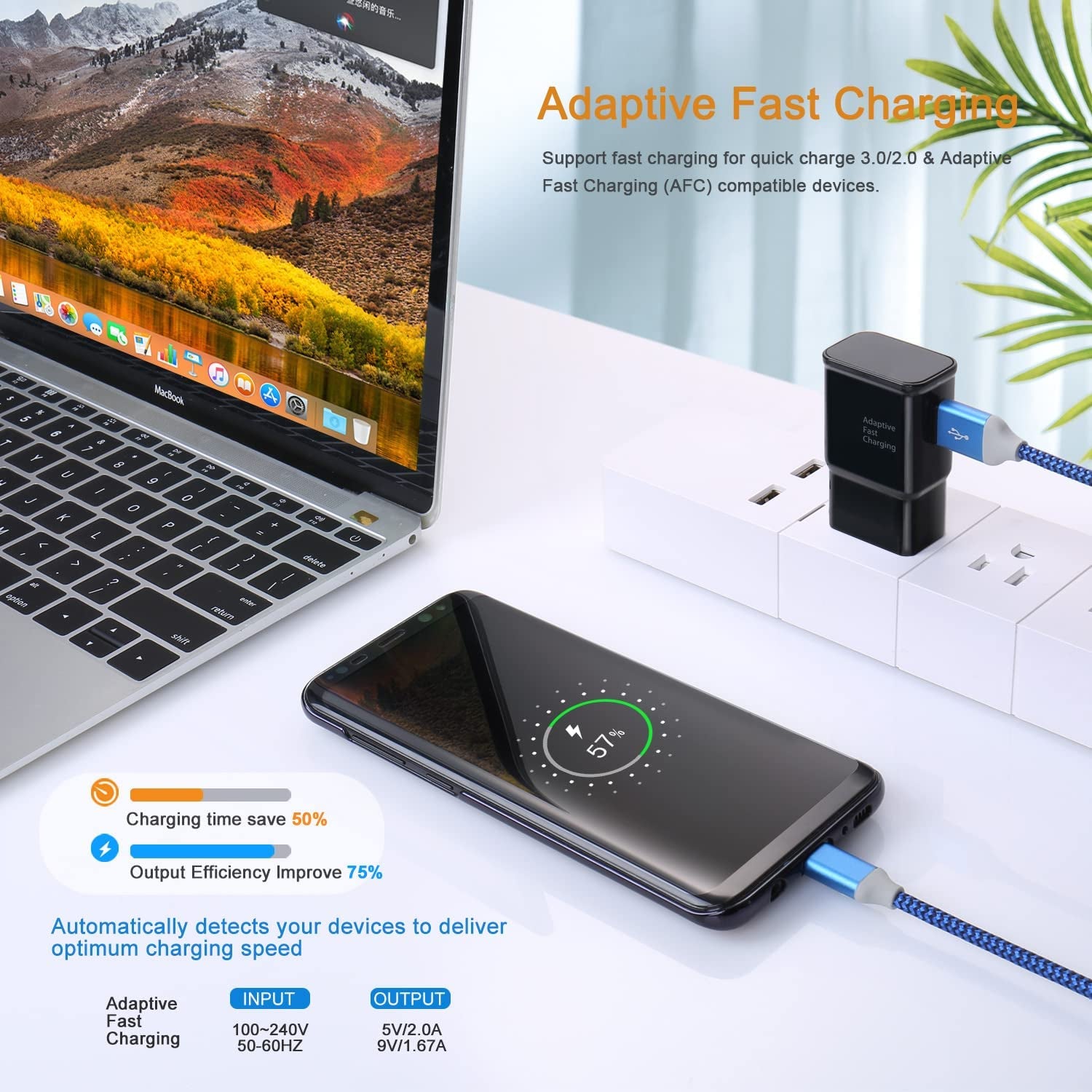 Adaptive Fast Charging USB Wall Charger, Qihop 4-Pack Fast Charging Block Travel USB Charger Adapter Compatible Samsung Galaxy S21 S20 S10 S9 S8 S7 Edge Plus, Note 8 9 10+, A13 A32 A52 A53 Iphone  Shenzhen Hao Nuo Tian Electronics Co.Ltd   