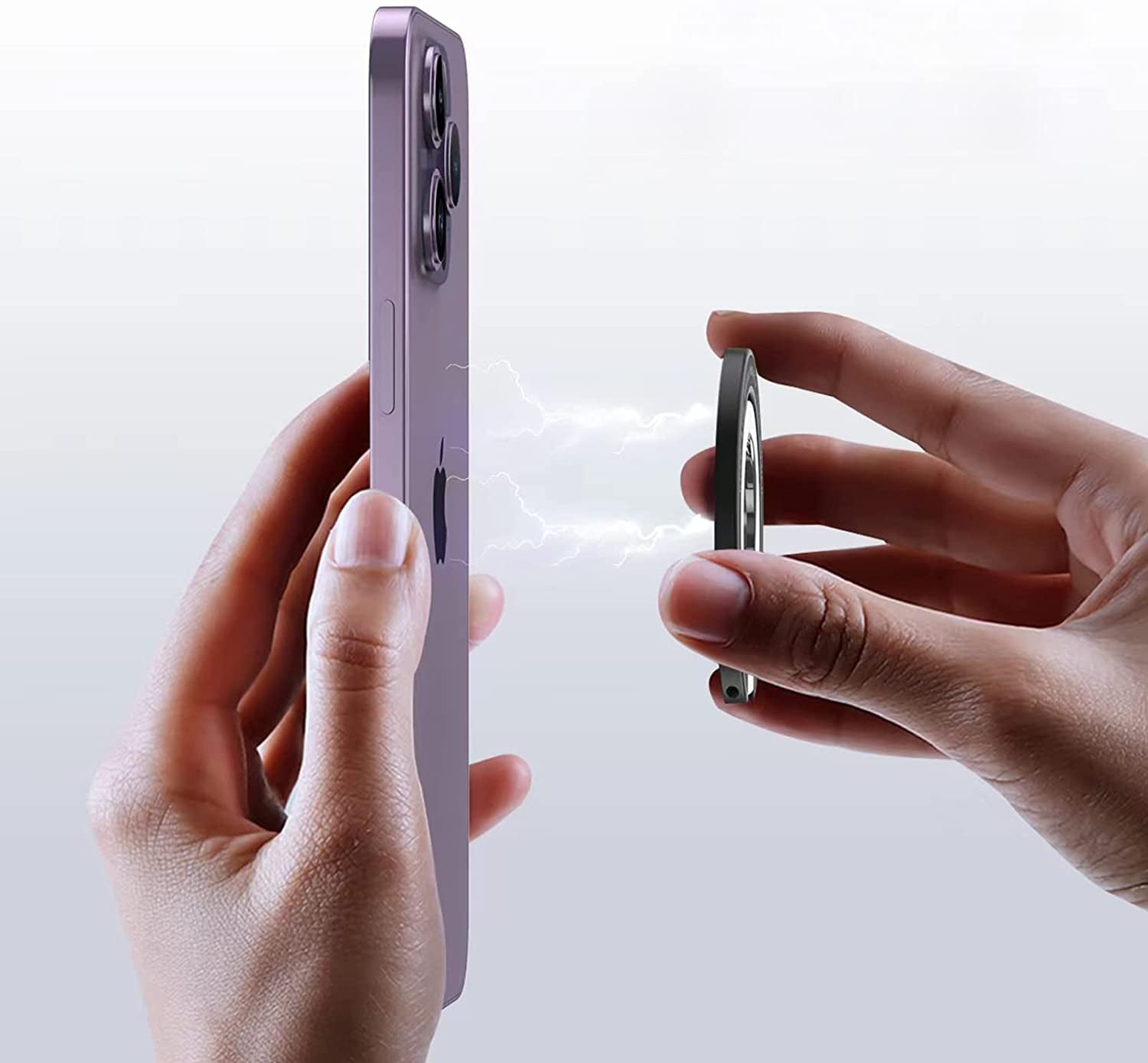 Apqdw Compatible with Magsafe Phone Ring Holder, Magnetic Ring Phone Holder Grip Kickstand for Iphone 14 13 12 Series, Phone Finger Ring for Iphone Masafe Accessories (Black)  Amber Tech   