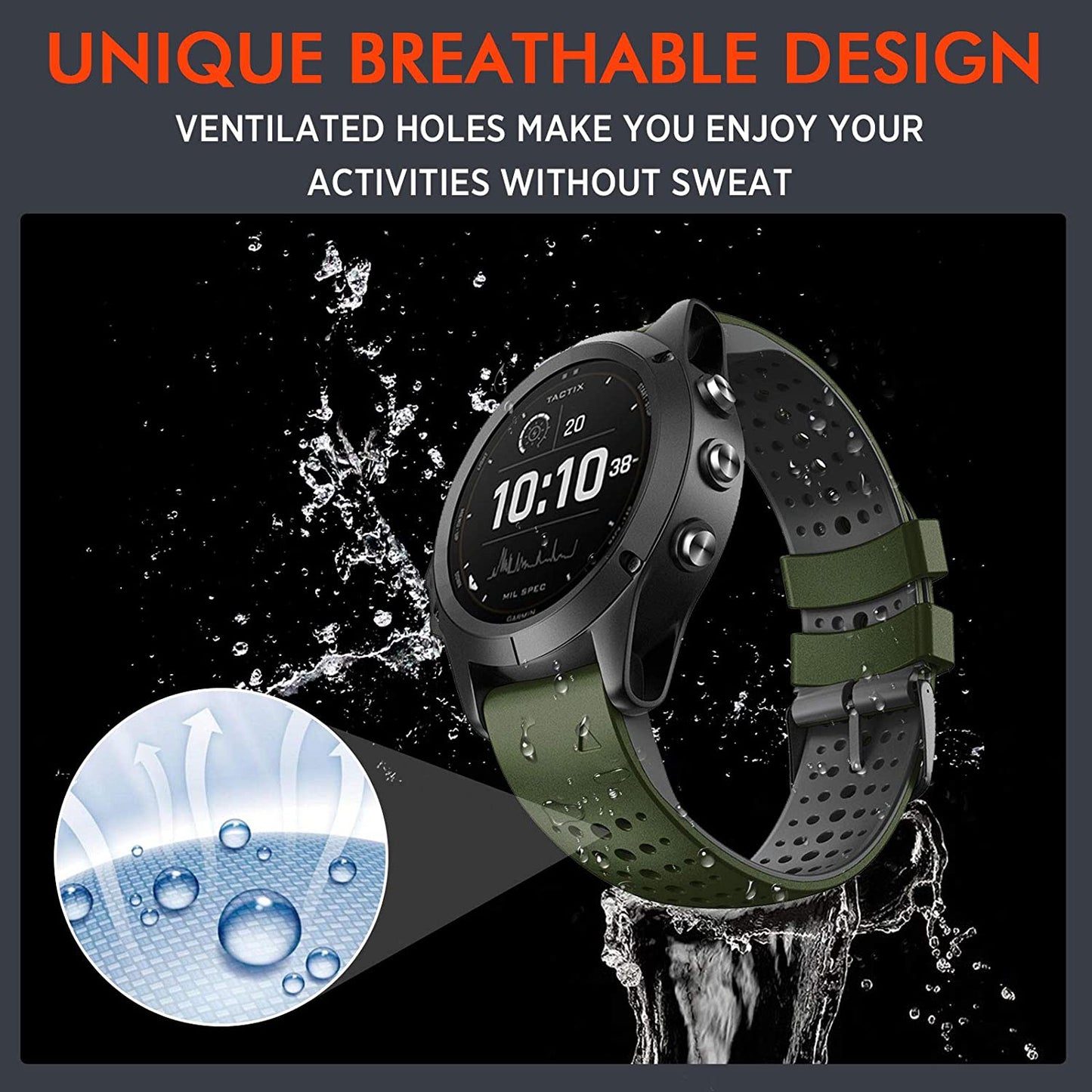 Notocity for Fenix 6 Band 22Mm Silicone Watch Bands for Fenix 7/Fenix 6/ Fenix 5/Fenix 5 Plus/Fenix 6/Fenix 6 Pro/Forerunner 935/945/Approach S60/S62/ Epix  NotoCity   