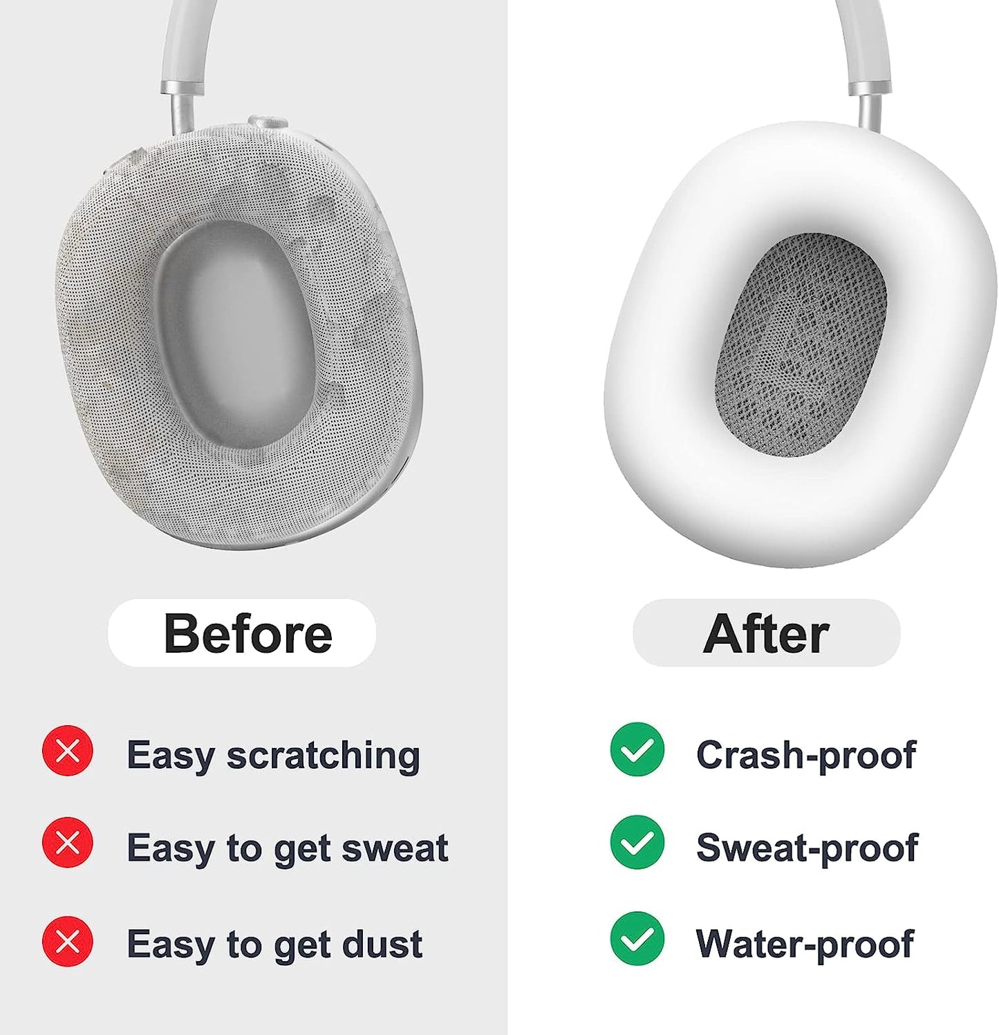 Linsaner Case Compatible for Airpods Max Earpads, Earcup Cover Protector, Silicone Earphone Protective Earpad Cover Accessories for Airpod Max Headphones Ear Pads, White  Linsaner   