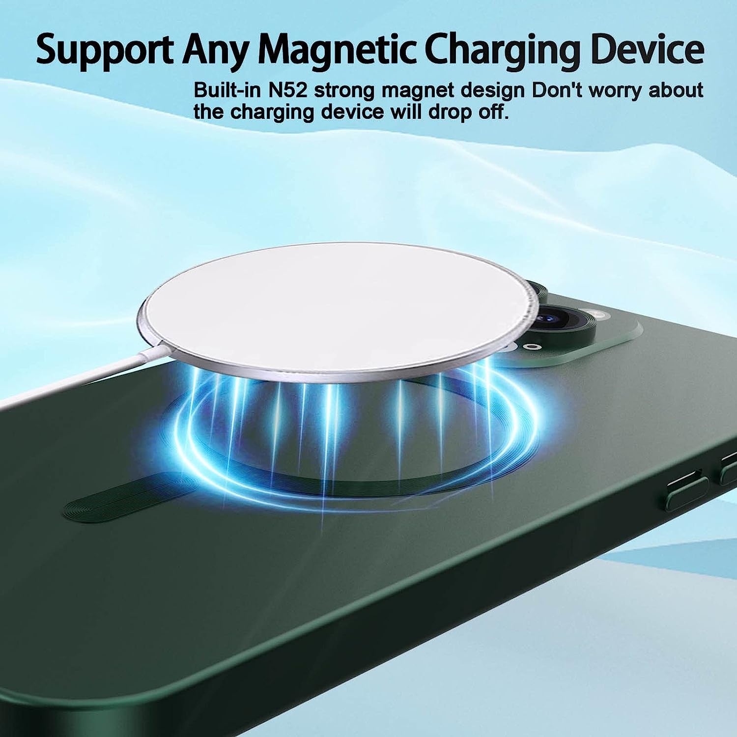 Womdakon Magnetic Case for Iphone 12 Pro Max Phone Case for Women, [Adaptation with Magsafe] Matte Luxury Soft Metallic Luster Design for Iphone 12 Pro Max 6.7'' with Camera Protector-Green  Womdakon   