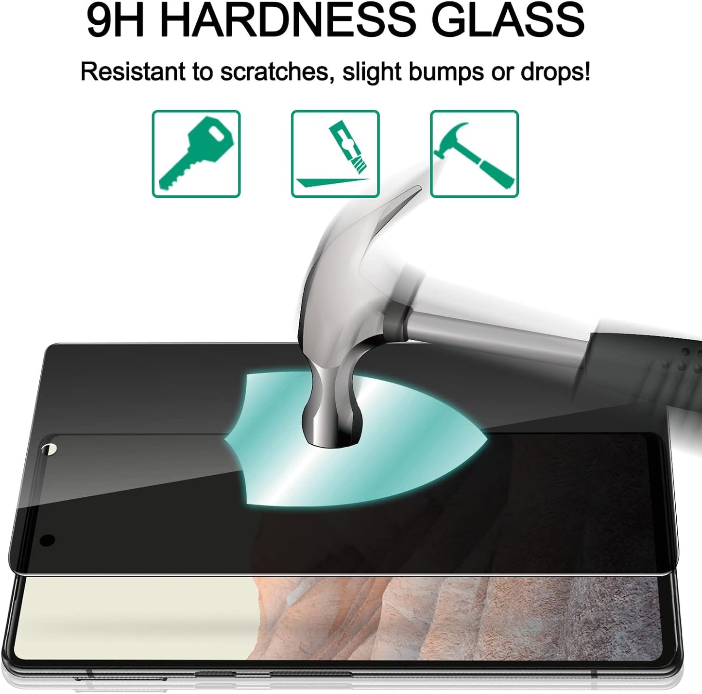 YWXTW Google Pixel 6 Privacy Screen Protector, 2 Pack Tempered Glass Anti-Spy 9H Hardness Film for Google Pixel 6 2021 6.4-Inch, [Don’T Support Fingerprint Unlock] Bubble Free Case Friendly - Black  YWXTW   