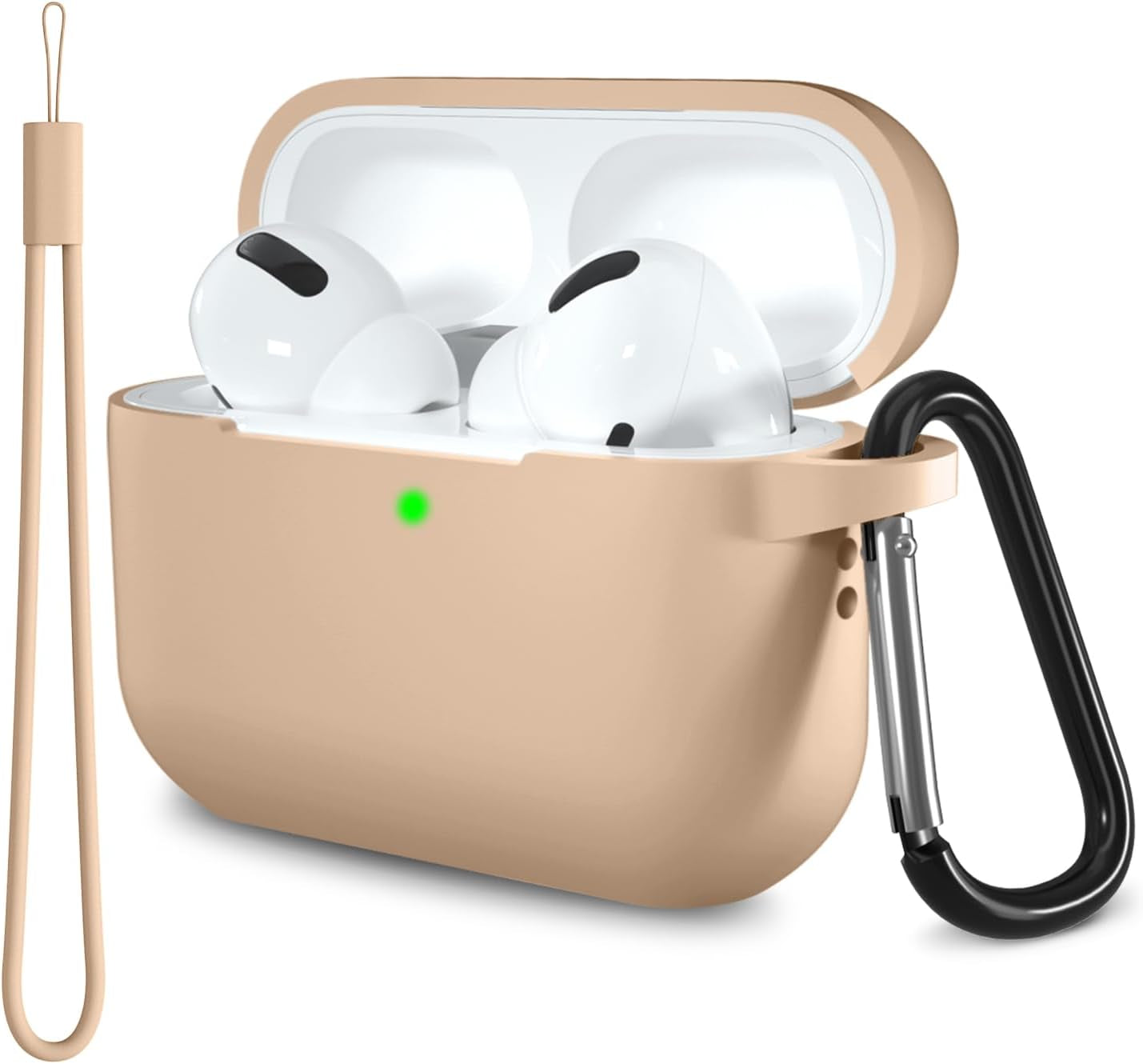 Lerobo for Airpods Pro 2Nd/1St Generation Case Cover with Keychain & Lanyard,Soft Silicone Skin Full Protective Airpod Pro Case for Apple Airpod Pro 2022/2019 Charging Case [Front LED Visible] Lilac  PJStore-US B-Milk Tea  