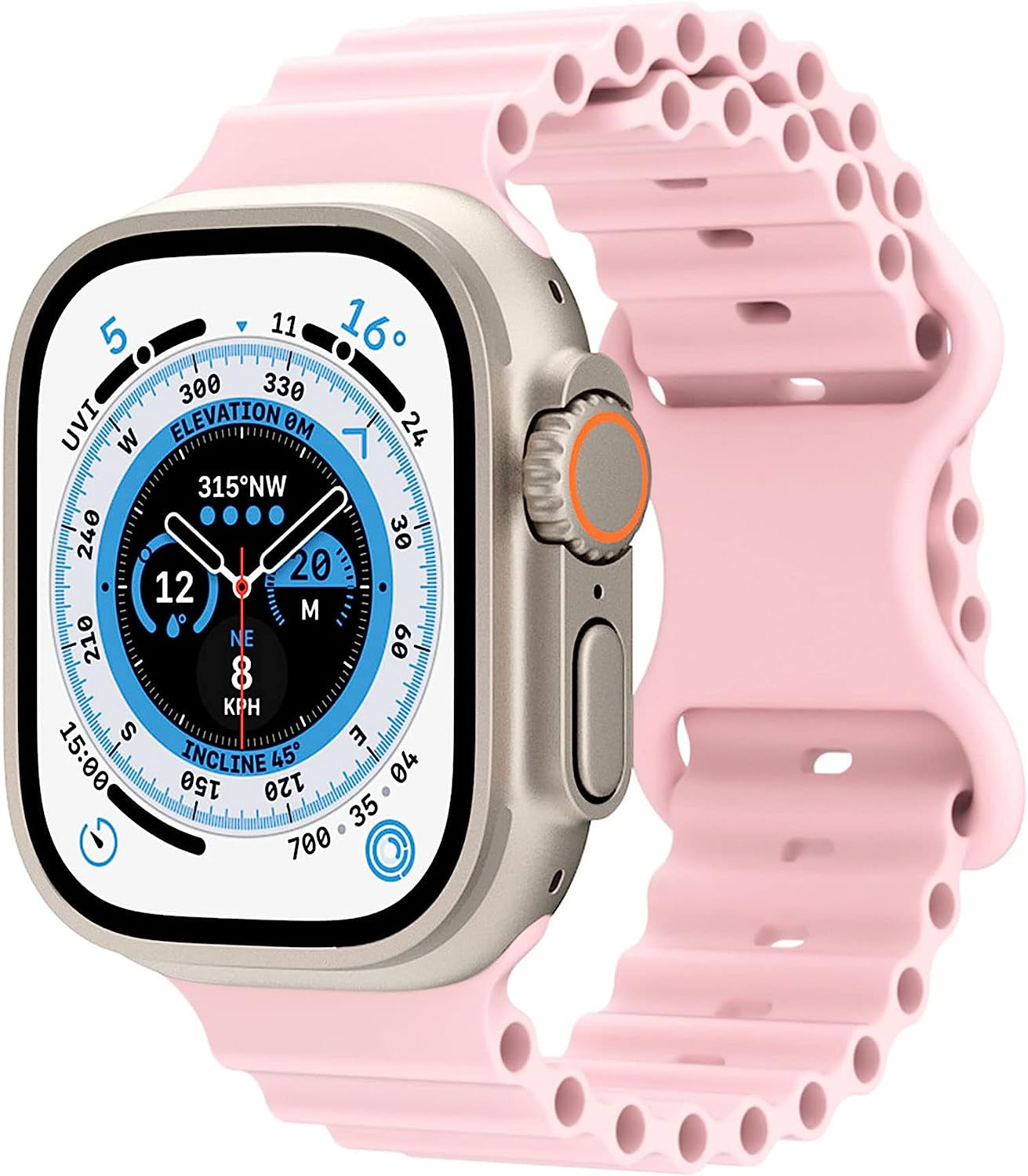 DAMAFE Silicone Band Compatible with Apple Watch Ultra Ocean Band 49Mm 45Mm 44Mm 42Mm 41Mm 40Mm 38Mm for Iwatch Ultra/Se/Series 8 7 6 5 4 3 2 1  DAMAFE Pink Sand 38mm/40mm/41mm 