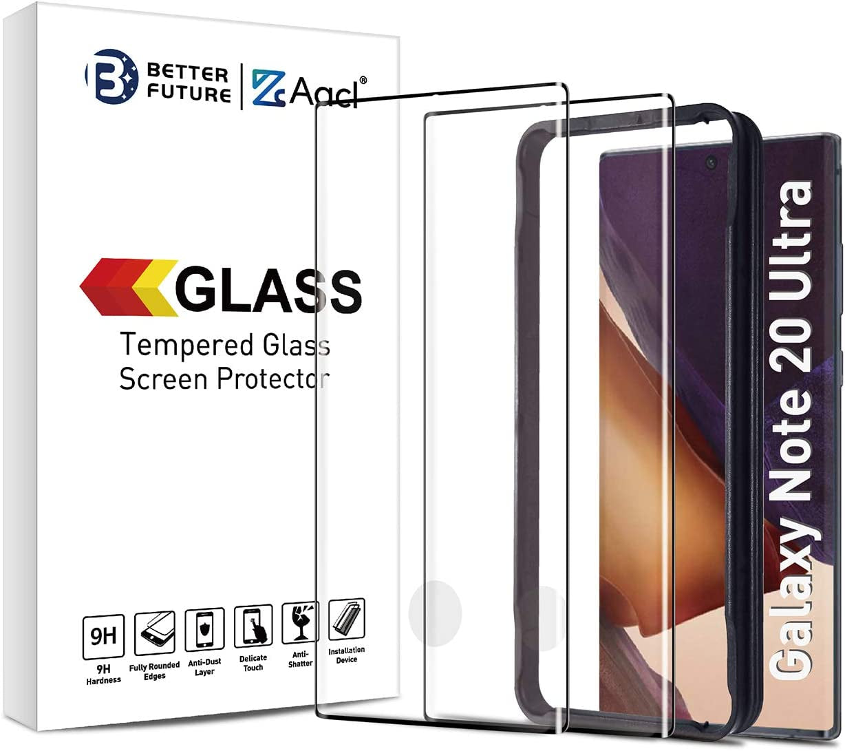 AACL [2 Pack Screen Protector for Samsung Galaxy Note 20 Ultra 5G,6.9 Inch,Curved Tempered Glass,Compatible with Ultrasonic Fingerprint Scanner  Better Future Glass   