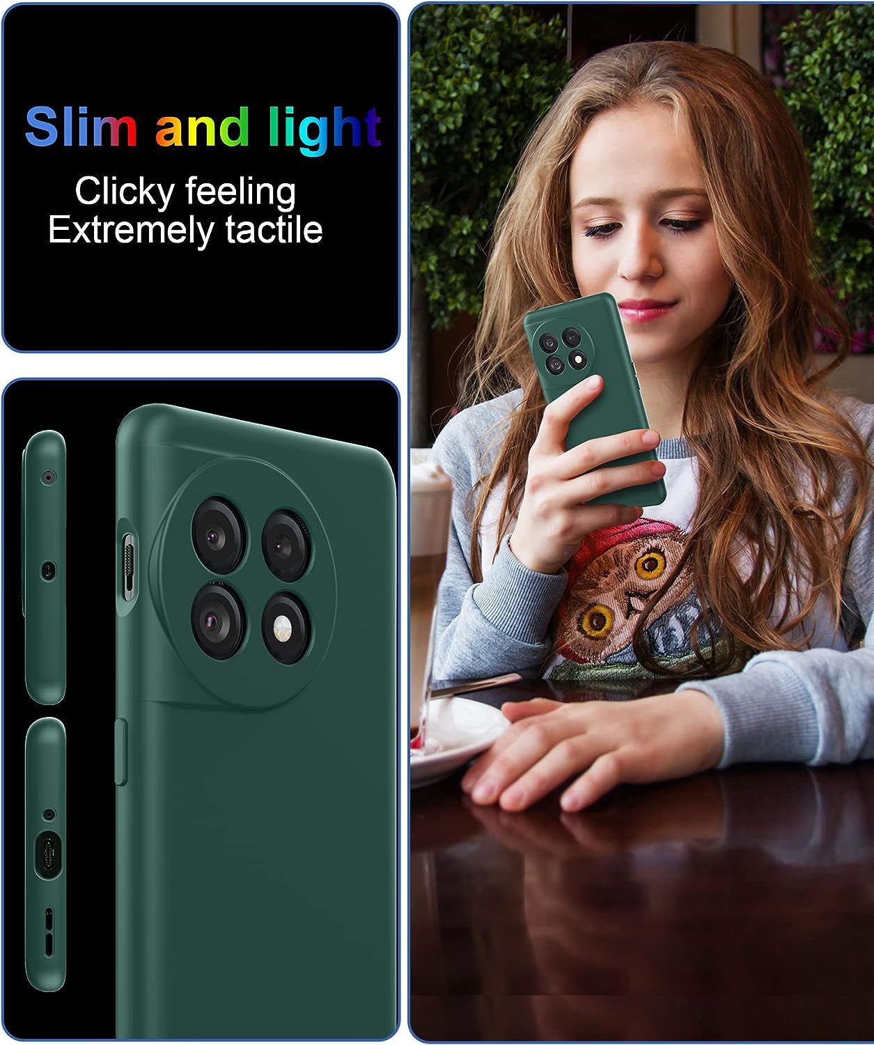 Cresee Case for Oneplus 11 5G, Thin TPU Cover with Camera Protection Soft Interior Slim Phone Case for Oneplus 11 - Green  Cresee   