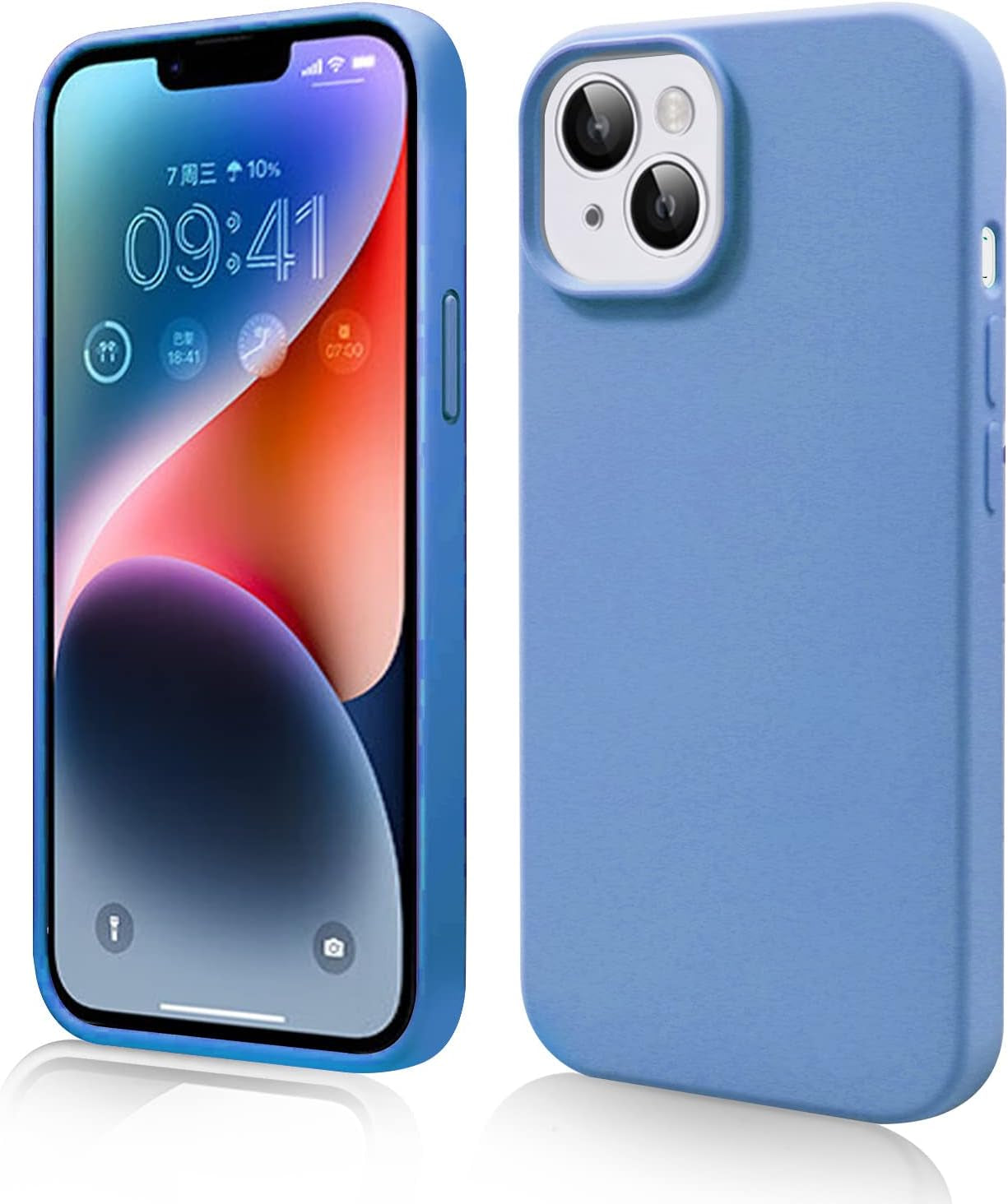 YOZEB Silicone Case Designed for Iphone 14, Shockproof Anti-Scratch and Anti-Fingerprint 4-Layer Full Body Protective Cover Slim Phone Case Compatible with Iphone 14 6.1 Inches (Blue)  YOZEB Blue- Iphone 13  