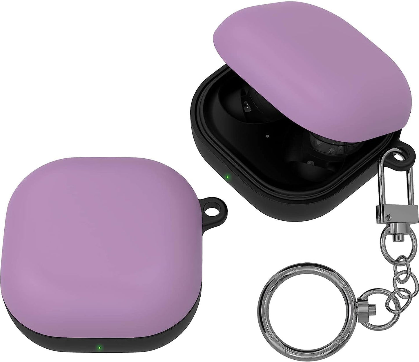 JUST4YOU for Galaxy Buds Pro Case, Galaxy Buds Live Case, Galaxy Buds 2 Case Cover with Keychain, Thin Fit Hard Case (Black) CS_HD_GBL_GBP_GB2_BK  S2B Corporation Purple  