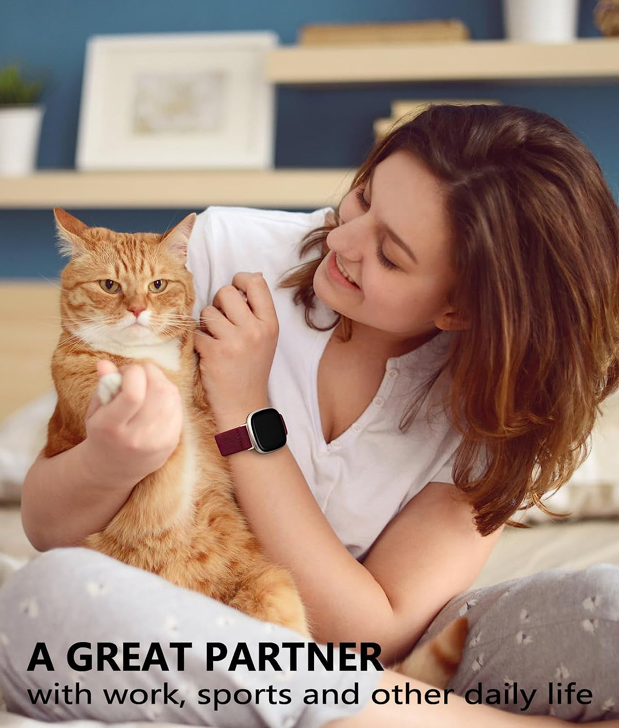 Adorve Compatible with Fitbit Sense Bands/Sense 2/Versa 3/Versa 4 Bands for Women Men, Adjustable Breathable Elastic Nylon Solo Loop Replacement Straps for Fitbit Versa 4/Versa 3/Sense 2/Sense Watch  Adorve   