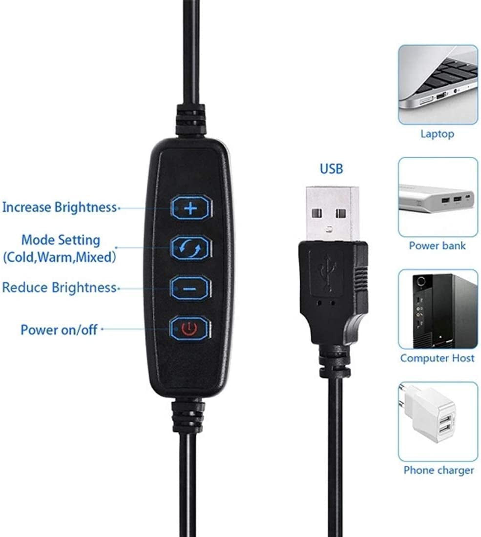 Aggels 3.5" LED Ring Light with Stand, Phone Holder, C-Clamp. Selfie Halo Light for Photography/Makeup/Streaming/Tiktok, Gooseneck 360° Rotation, 33 LED Levels, Compatible Ios & Android  AGG   