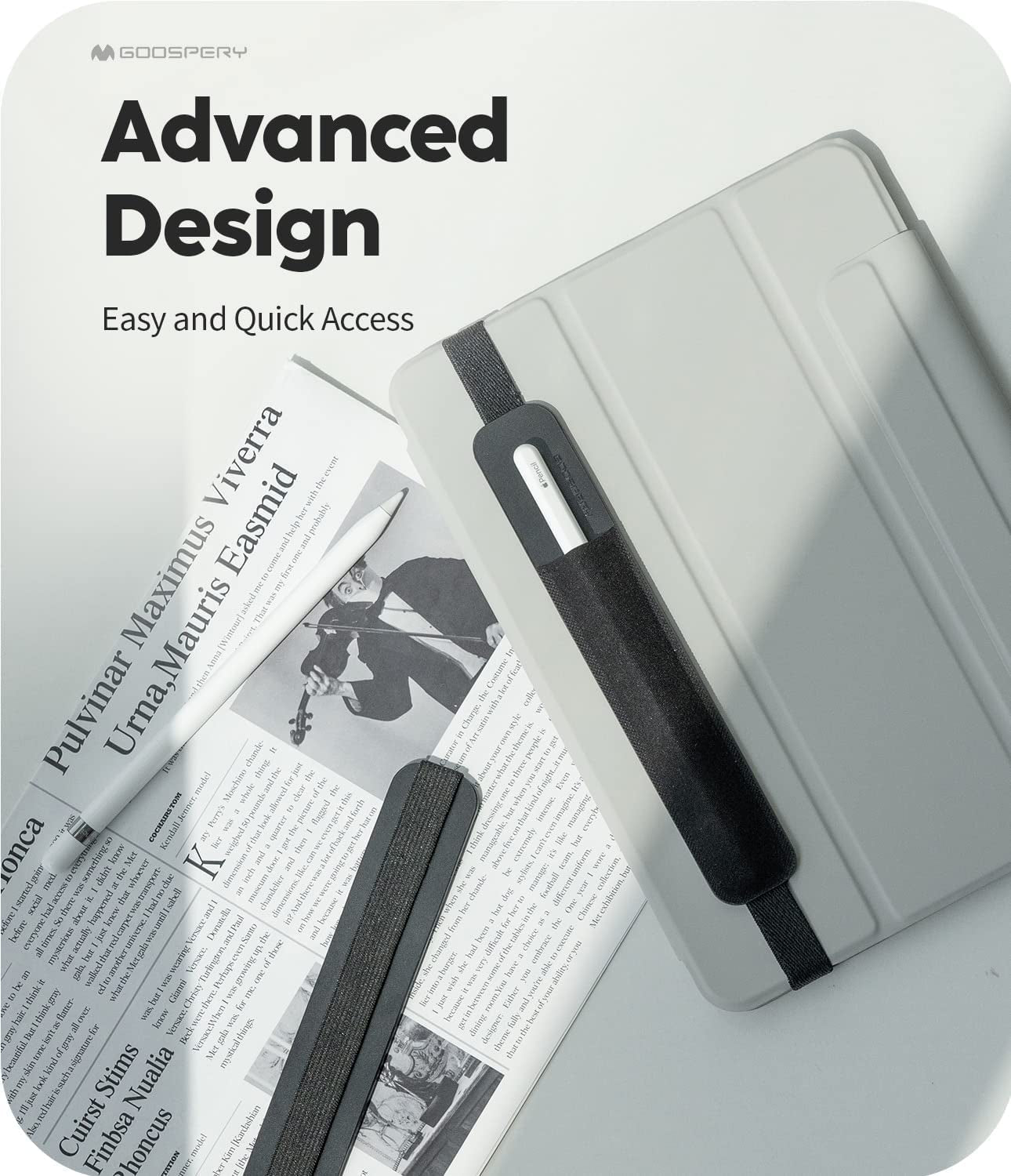 Goospery Pencil Protection Holder Compatible with Apple Pencil (1St & 2Nd Generation) Sling Sleeve PU Leather Pouch Case Elastic Band Pocket Accessory Fit Ipad 8Th 7Th Mini 5Th/Notebook/Tablets  GOOSPERY   