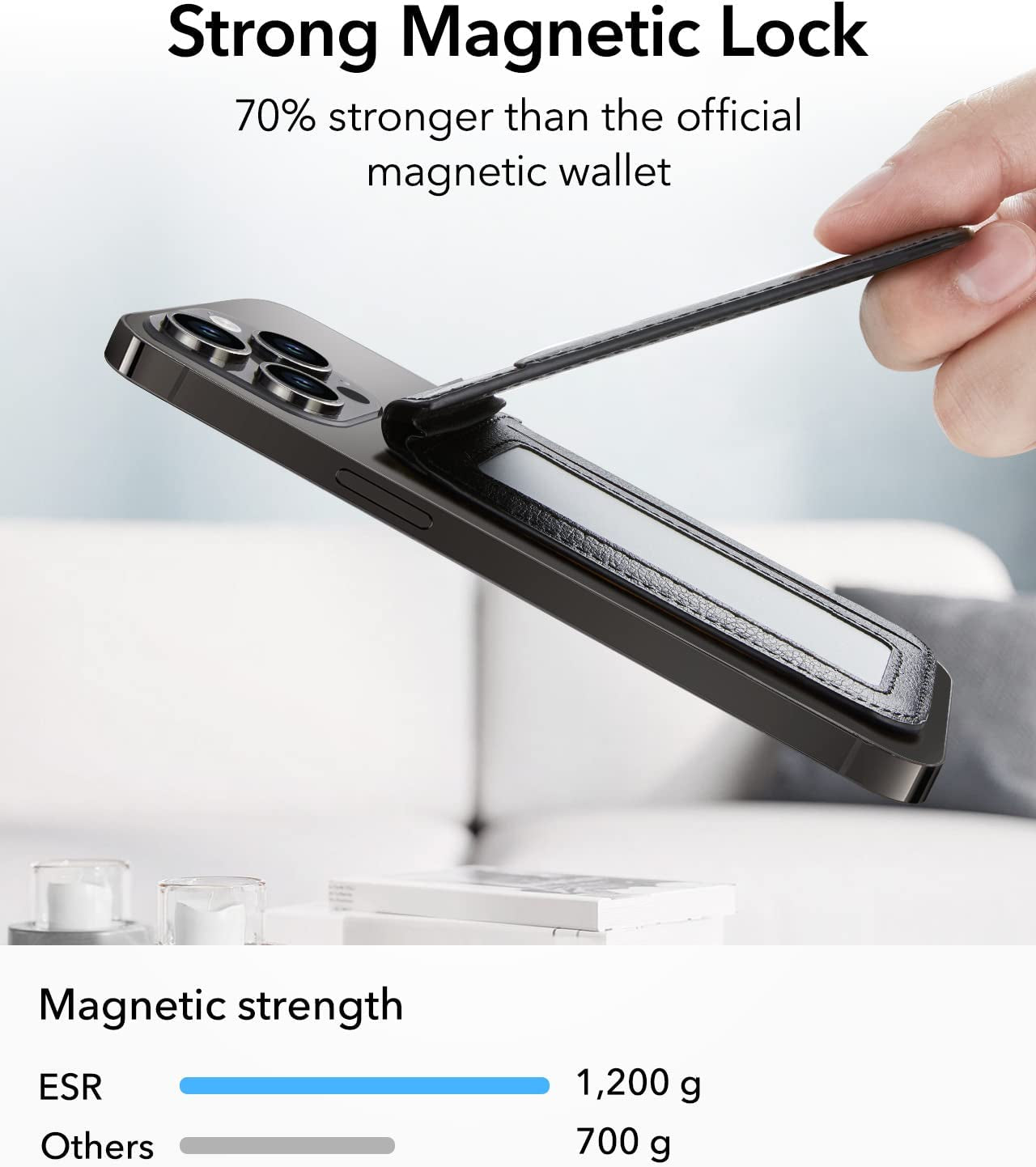 ESR Halolock Vegan Leather Phone Wallet Stand, Magsafe Wallet and Adjustable Stand, Magnetic Wallet Compatible with Iphone 14/13/12 Series, Not Compatible with Iphone 13/12 Mini, 3 Card Holder, Black  Electronic Silk Road Corp   