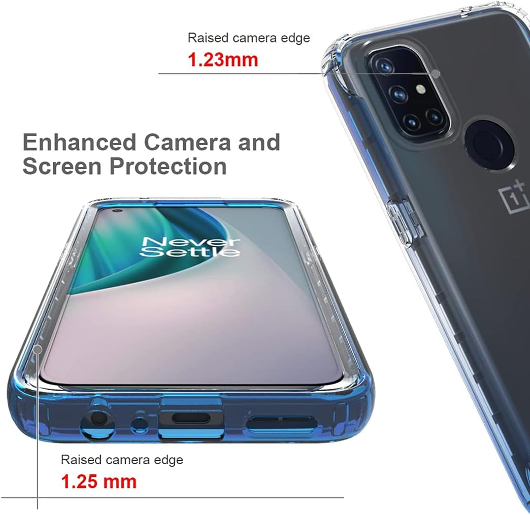 Vavies Compatible with Oneplus Nord N10 5G Case, Oneplus Nord N10 5G Phone Case for Girls Women, Full Body Shockproof Clear Soft Flexible TPU Protective Cover Cases for Oneplus Nord N10 5G (Blue)  Vavies   