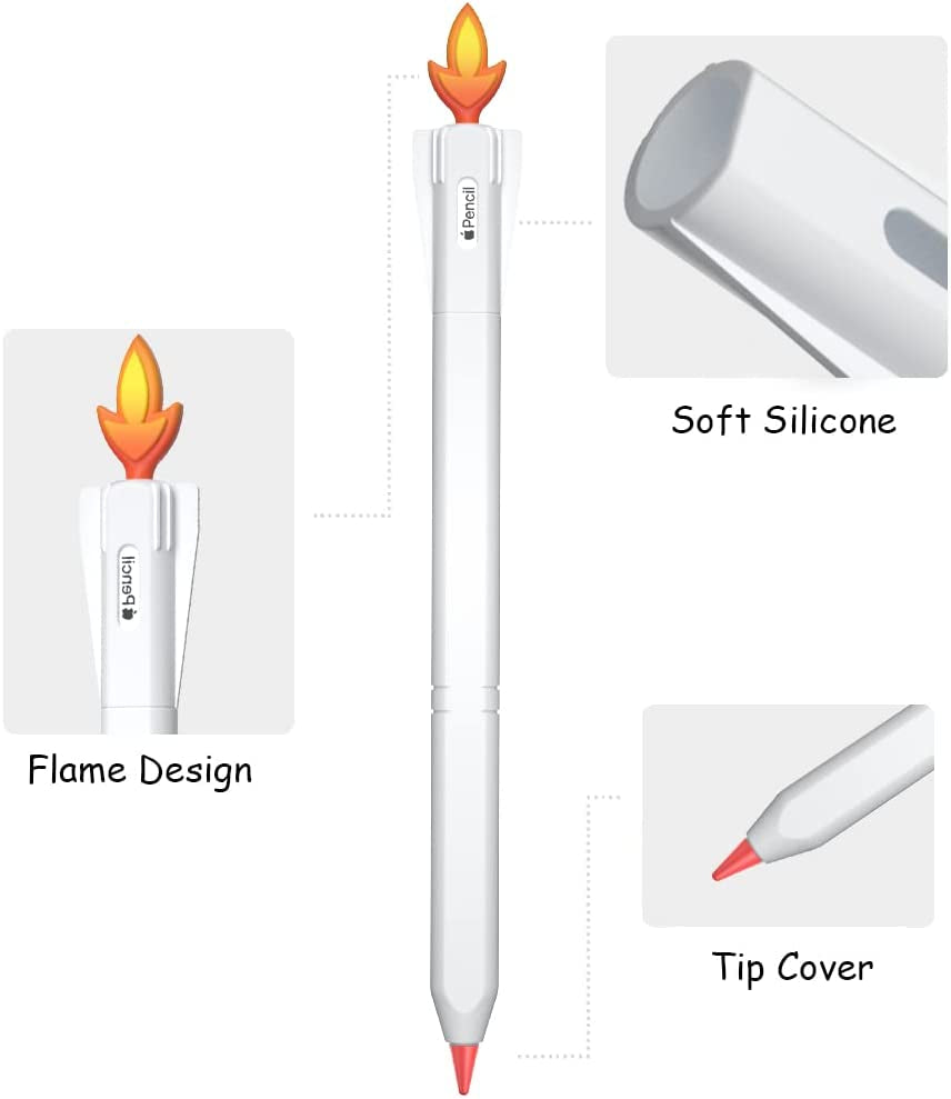 Lowgeeker Compatiable with Apple Pencil 2Nd Generation Case Cover, Protective Durable Soft Silicone Cover Holder Sleeve Accessories for Apple Pencil 2Nd Generation NASA, White  LowGeeker   