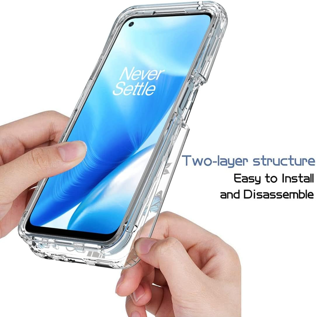 Ueokeird Case for Oneplus Nord N200 5G Case, DE2117 Case with Tempered-Glass Screen Protector, Clear Butterfly Pattern Full Body Protective Phone Cover Cases for Oneplus Nord N200 5G (Butterfly Tree)  Ueokeird   