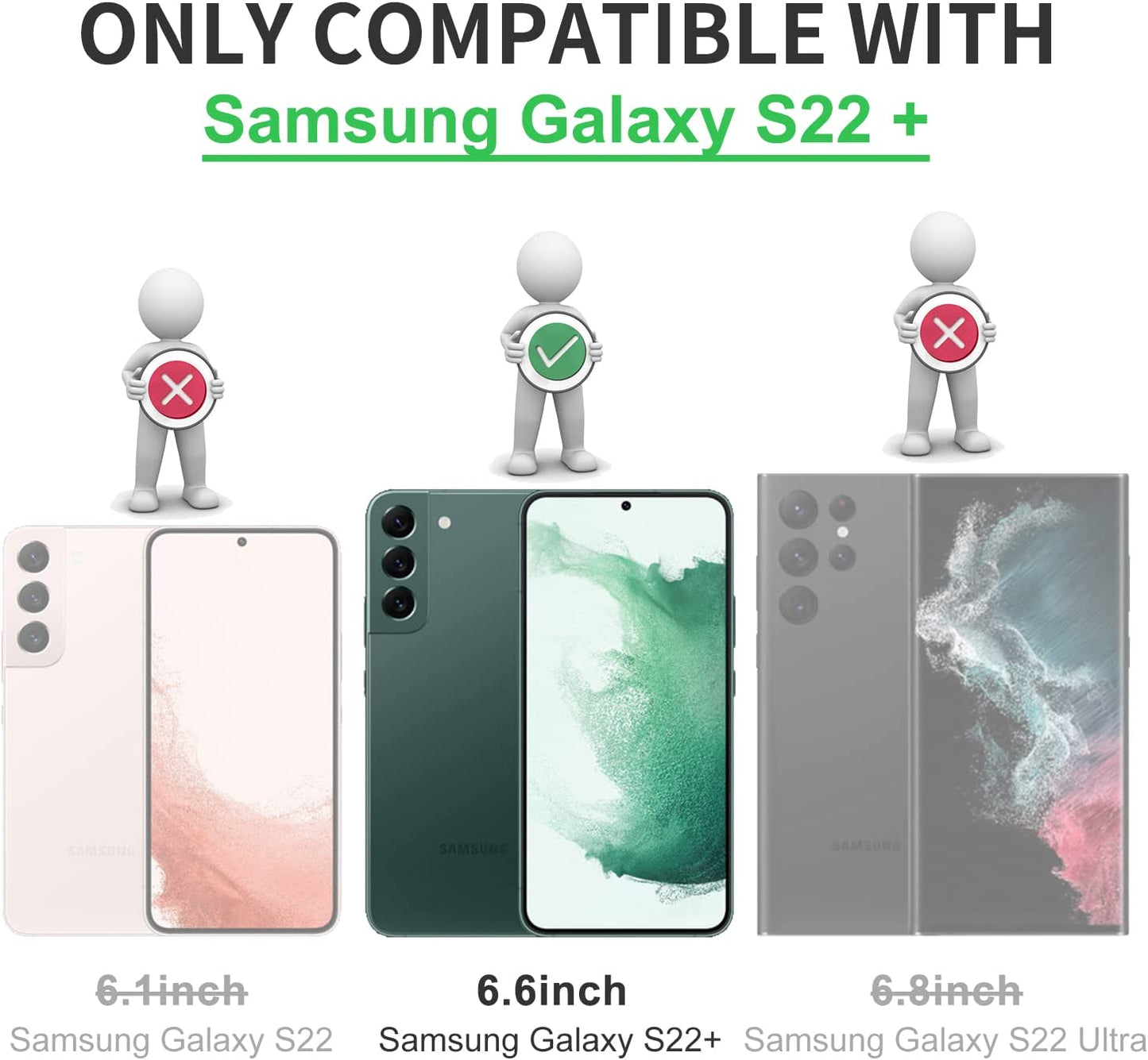 Tnarru Compatible for Samsung Galaxy S22 plus Case with Ring Holder Kickstand [With Magnetic] Soft TPU Shockproof Electroplated Protective Phone Case for Galaxy S22+ 5G Black  Tnarru   