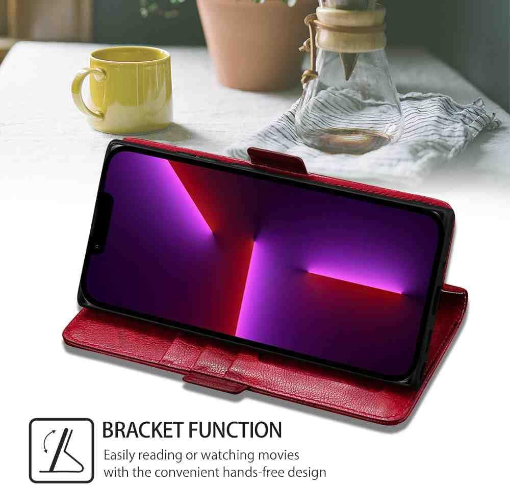 Cyr-Guard Phone Cover Wallet Folio Case for LG V30, Premium PU Leather Slim Fit Cover for LG V30, 1 Photo Frame Slot, Friendly Fit, Red  Cyr-Guard   