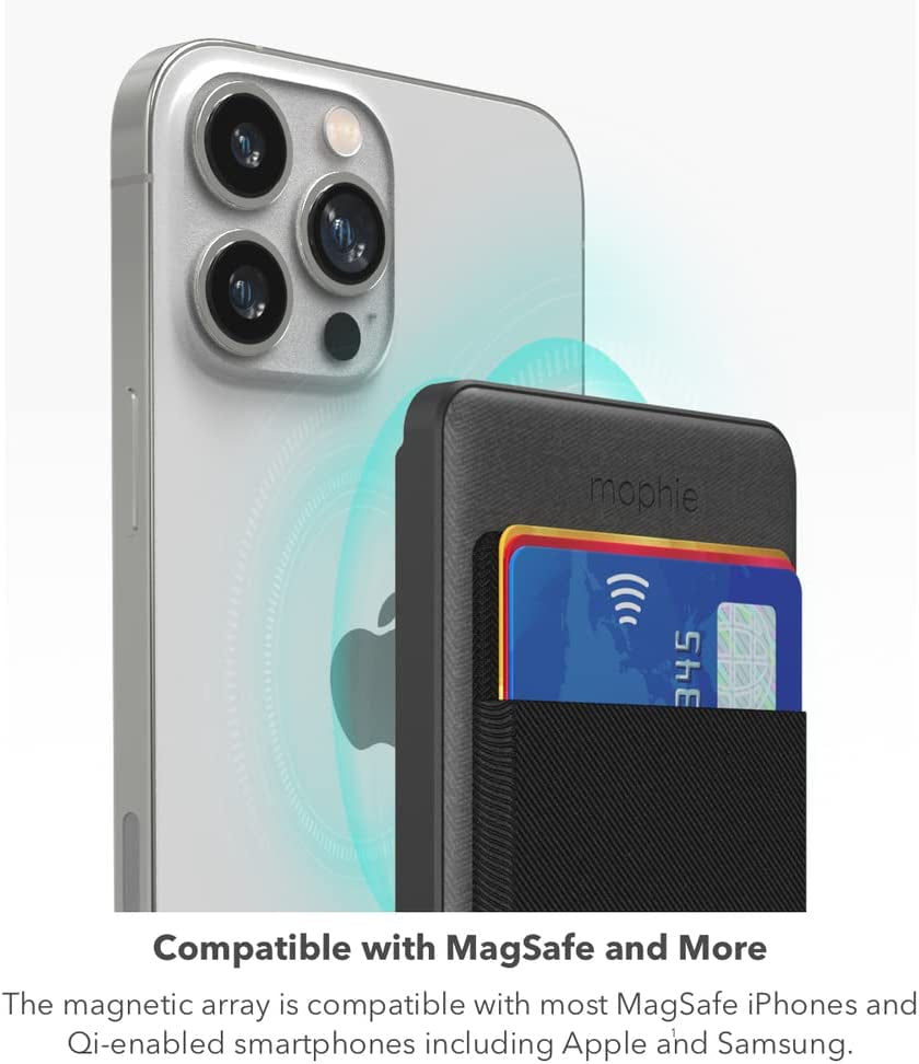Mophie Snap+ Juice Pack Wallet 5K -Black - Magnetic Power Bank Compatible with Magsafe & Qi-Enabled Smartphones, Works with Apple and Android Phones (Not Compatible with Iphone 13 Pro or 13 Mini)  mophie   