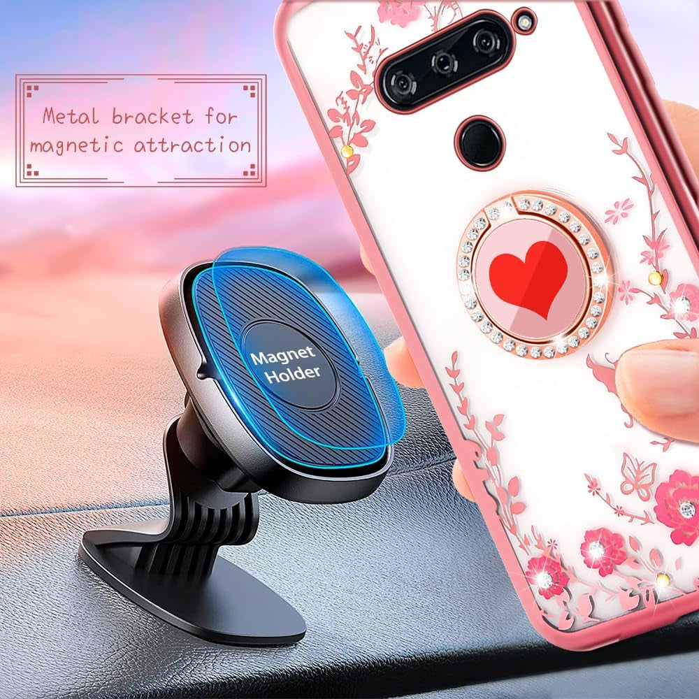 Easyscen Case for LG V40 Thinq, Red Heart Butterfly Cute Girls Phone Case Soft Silicone Clear Case for Girls Women, Thin Slim Lightweight Pro Tective Bumper Cover for LG V40 Thinq - Butterfly  xinchuang   