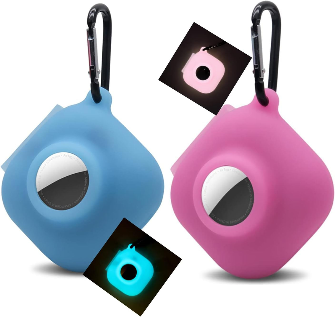 Glow Case for Beats Fit Pro Airtag Wireless Noise Cancelling Earbuds,Carrying Case Premium Soft Skin Cover Shock-Absorbing,Anti-Scratch Protective Case with Keychain(Glow Blue)  2022321 6  