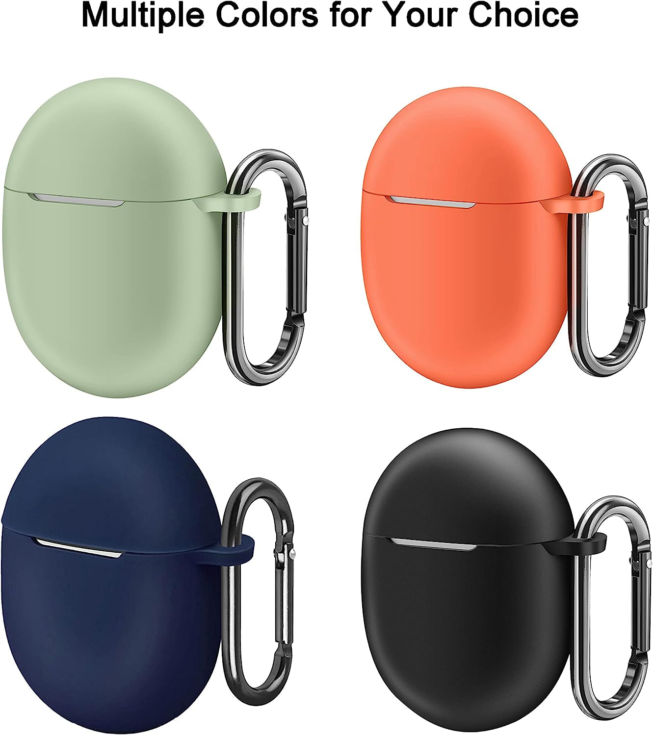 AHBTEYM for Google Pixel Buds Pro Case,Soft Silicone Case for Google Pixel Buds Pro 2022 Protective Earbuds Cover Skin with Carabiner Accessories-2 Pack(Coral Orange/Blue)  AHBTEYM   