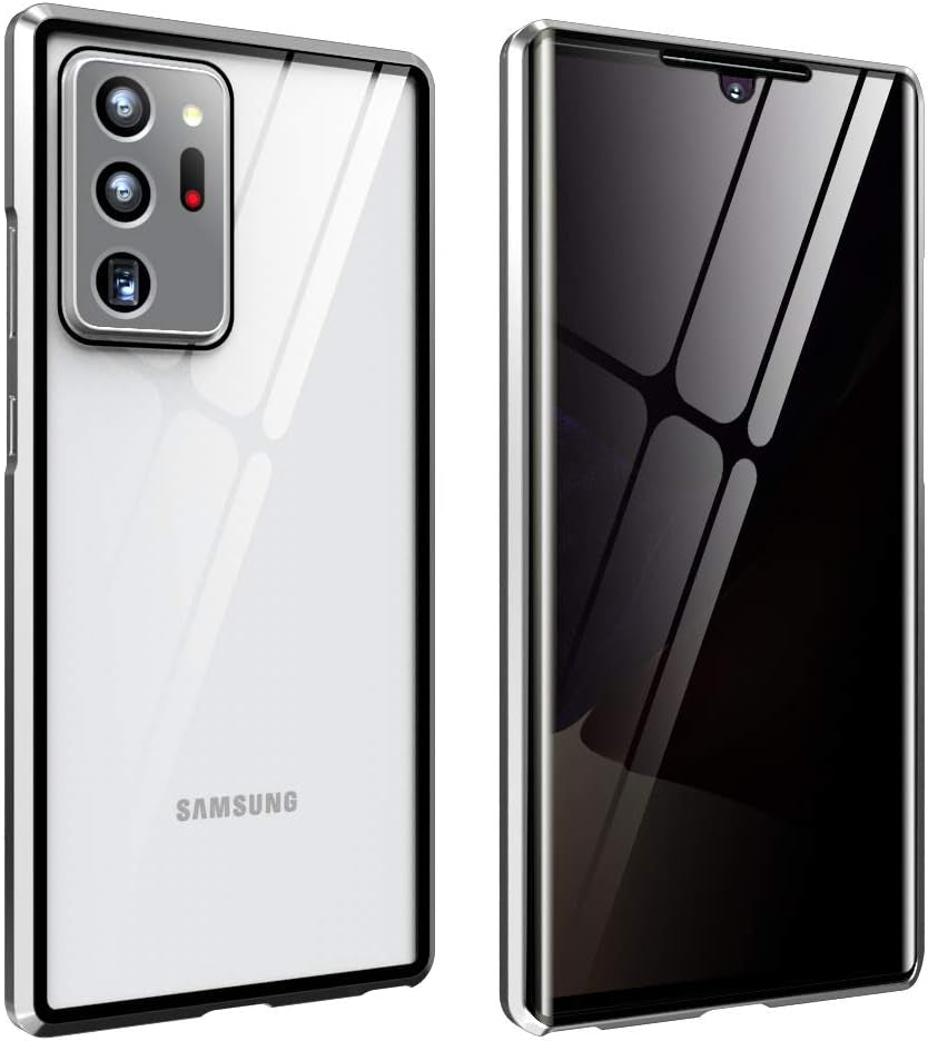 Galaxy Note 20 Ultra Case,Shinetop Privacy Anti-Peeping Magnetic Adsorption Case Metal Frame Front & Back Tempered Glass Flip Anti-Spy Cover Protective Case for Samsung Galaxy Note 20 Ultra (6.9 Inch)  Shinetop   