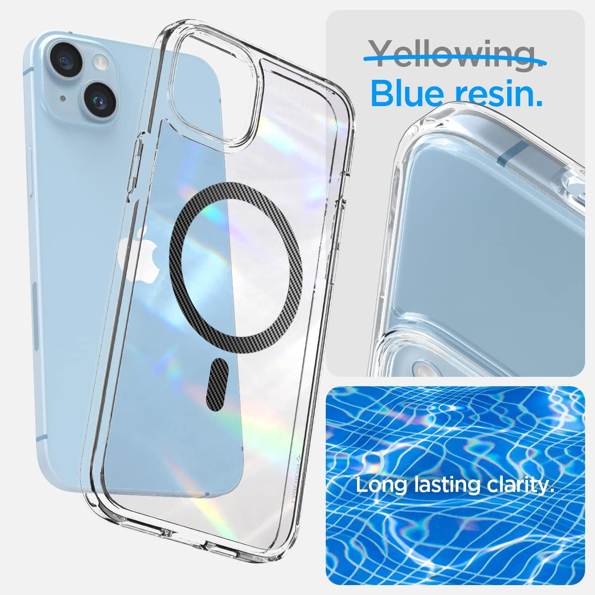 Spigen Ultra Hybrid (Magfit) [Anti-Yellowing Technology] Designed for Iphone 14 Case (2022) - Carbon Fiber  Spigen   